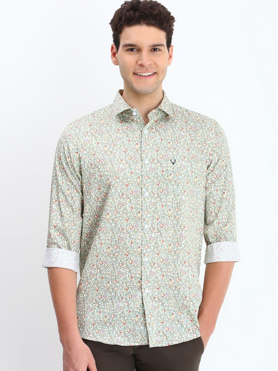 Allen Solly Men Spread Collar Floral Printed Cotton Casual Shirt