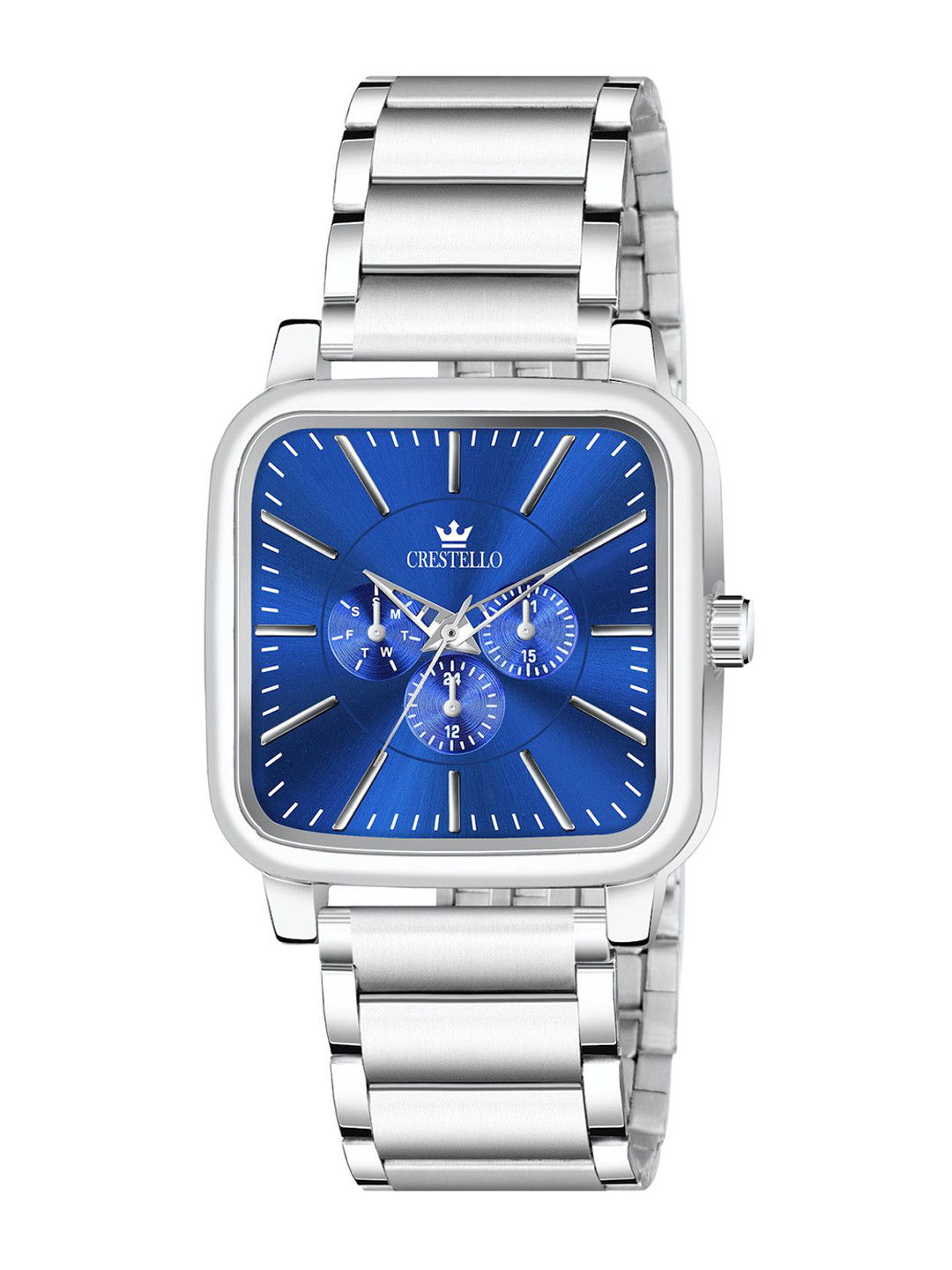 CRESTELLO Men Dial & Stainless Steel Straps Analogue Watch CR-GS041-BLU-CH