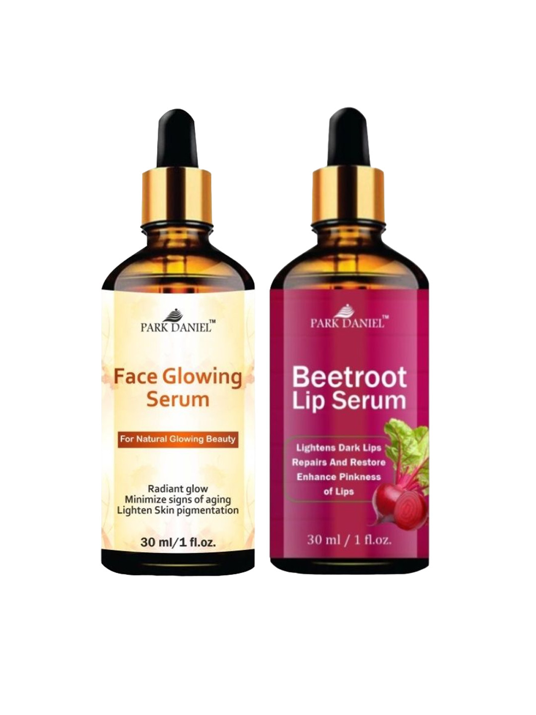 Park Daniel Set Of 2 Face Glowing Serum & Beetroot Lip Serum - 30 ml Each