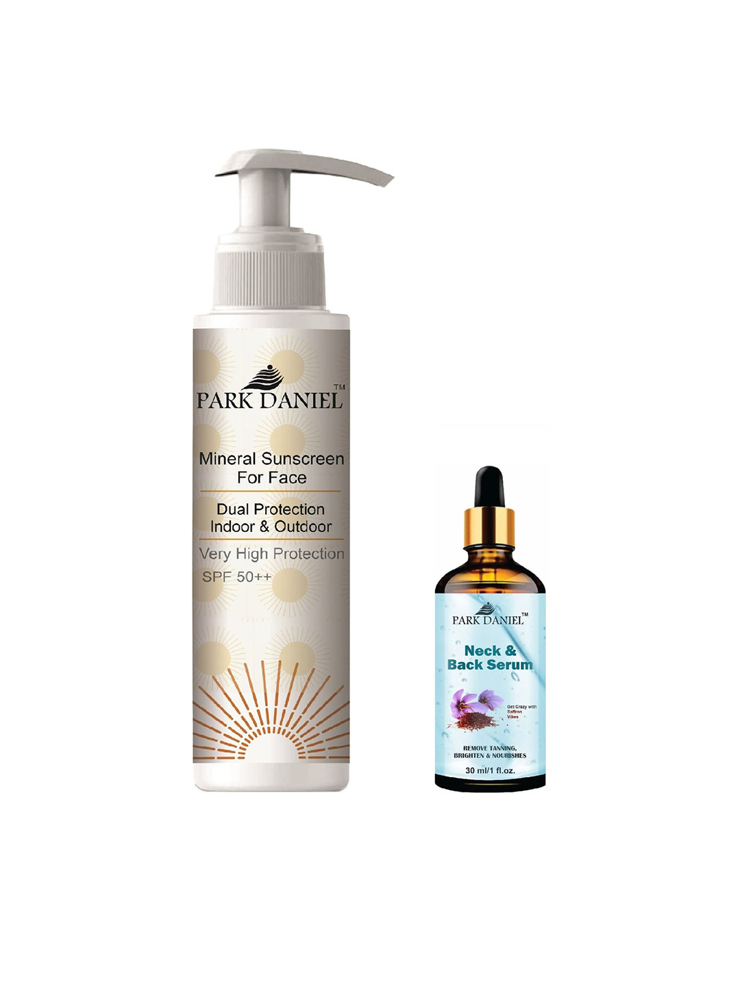 Park Daniel Set of Mineral Face Sunscreen - 100ml & Neck & Back Serum - 30ml