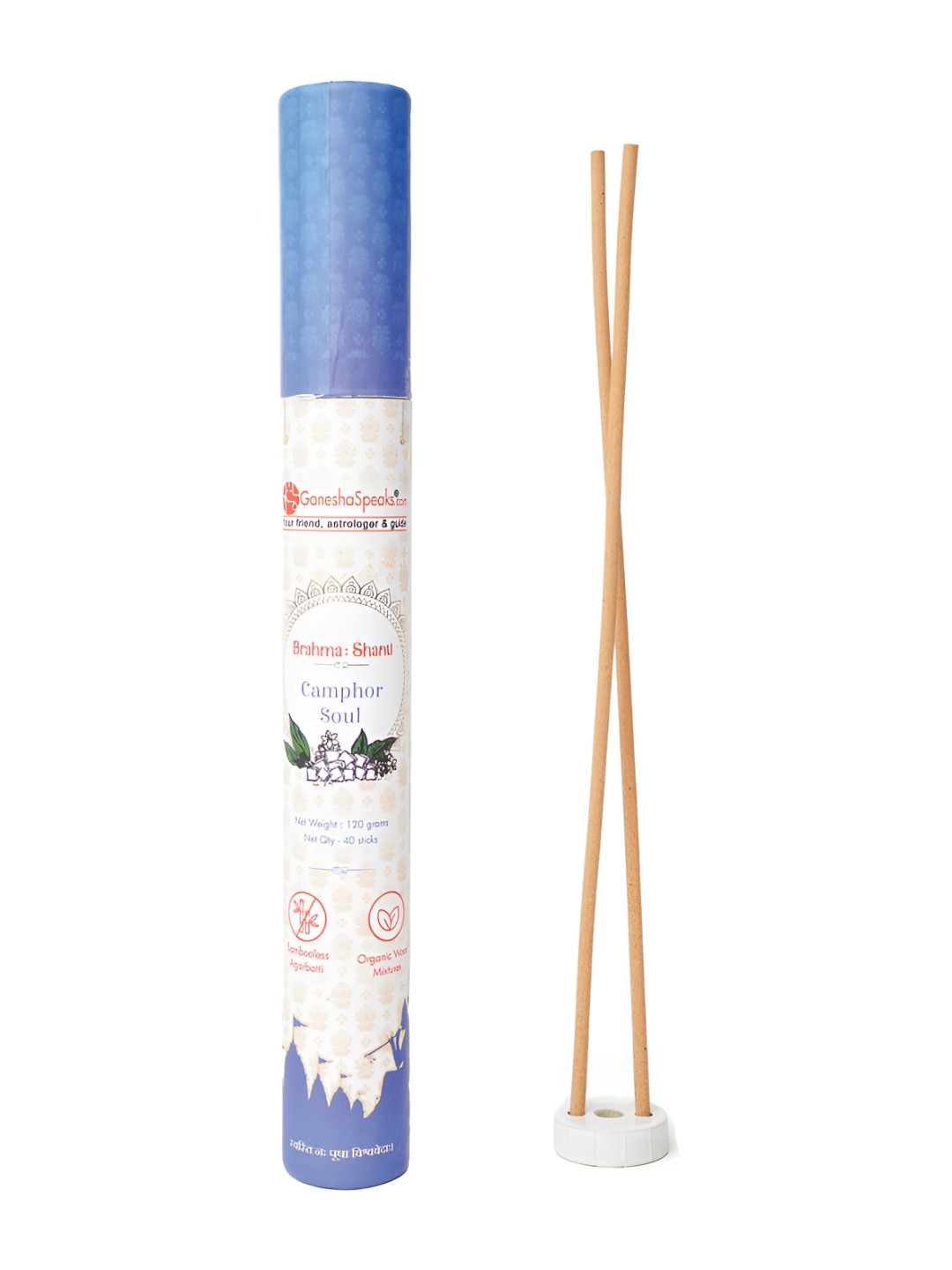 GaneshaSpeaks Blue & White Wood Camphor Incense Sticks