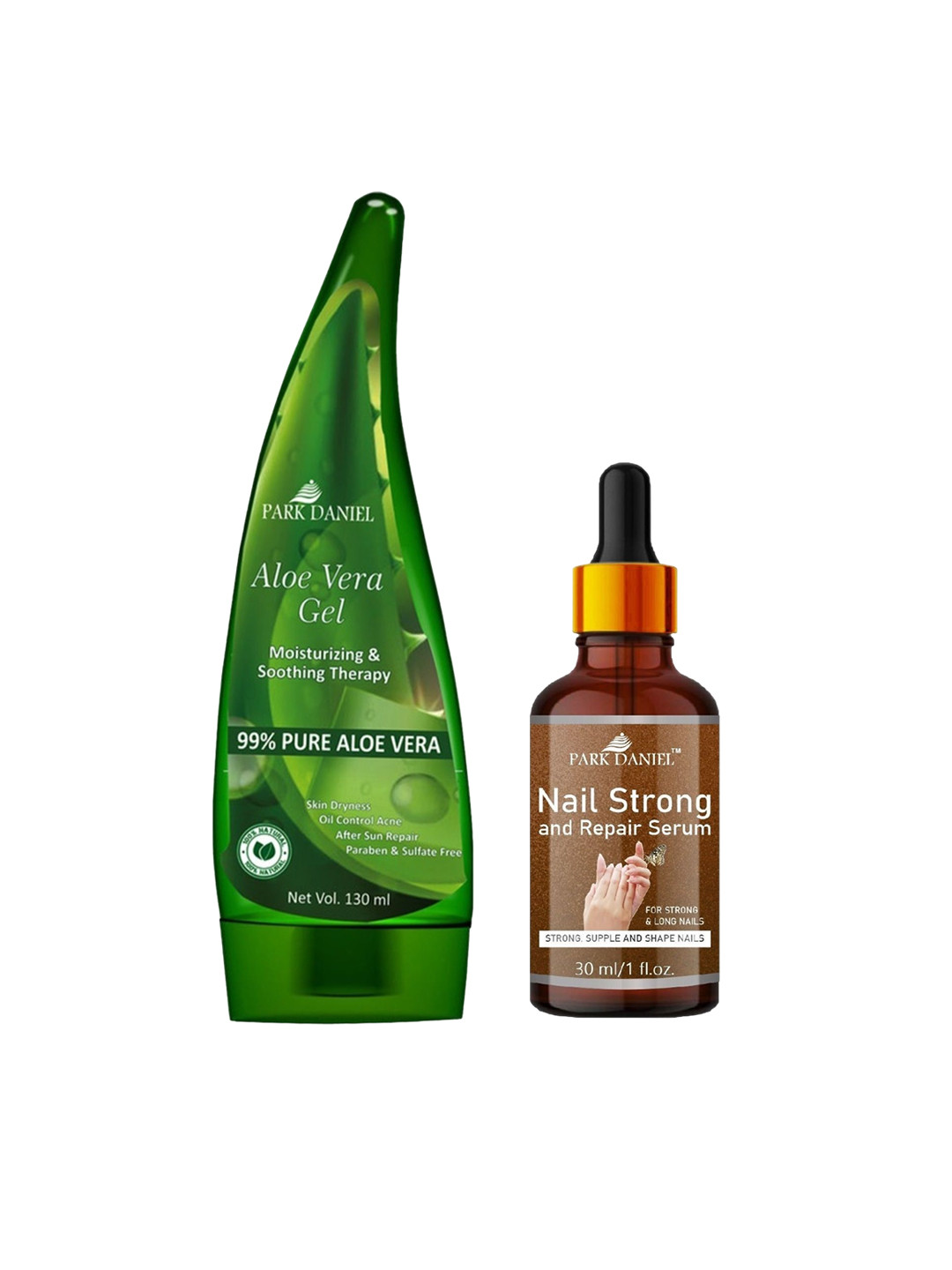 Park Daniel Set of 2 Aloe Vera Gel 130ml & Nail Strong Serum 30ml