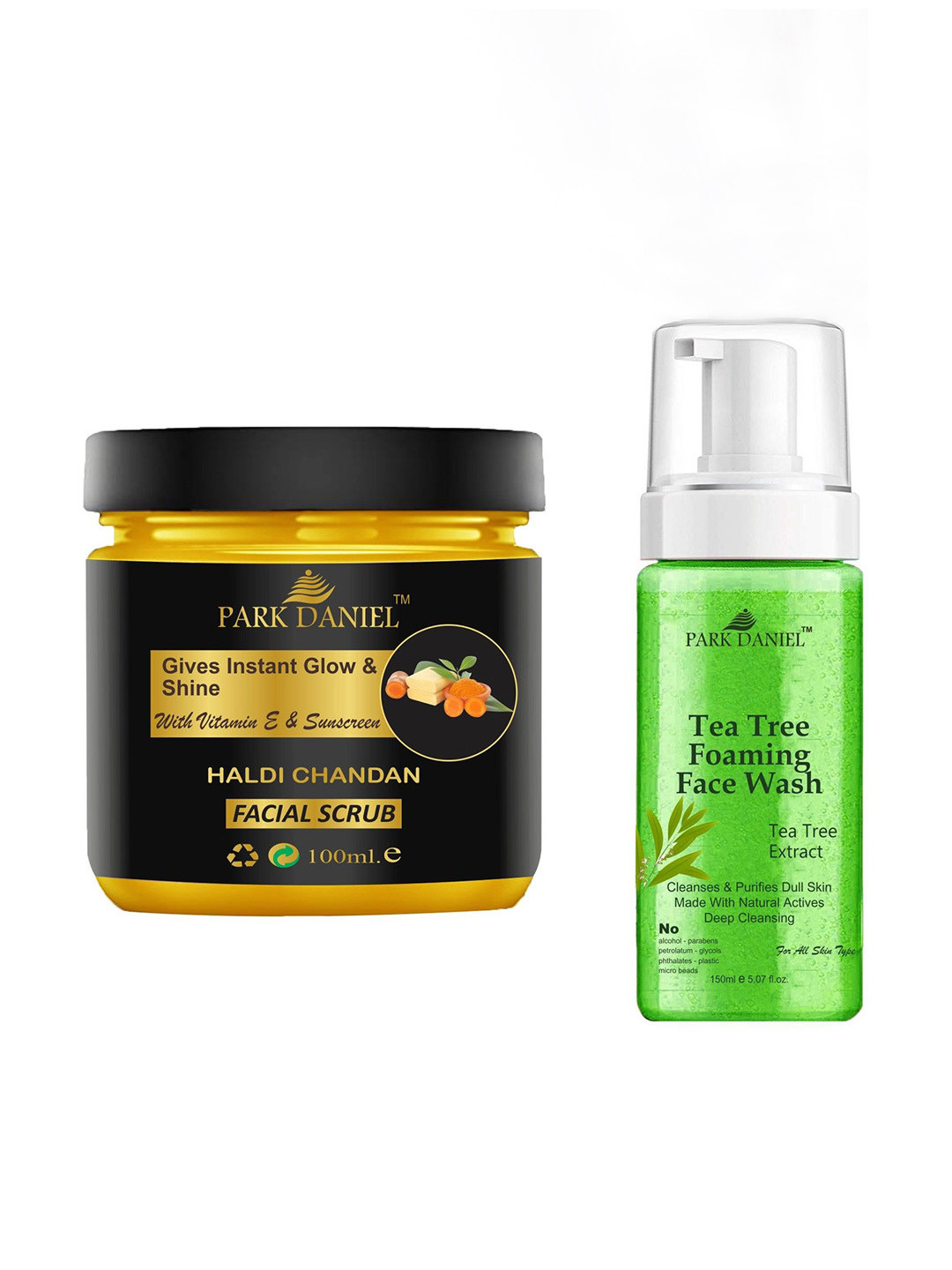 Park Daniel Haldi Chandan Facial Scrub - 100 ml & Tea Tree Face Wash - 150 ml
