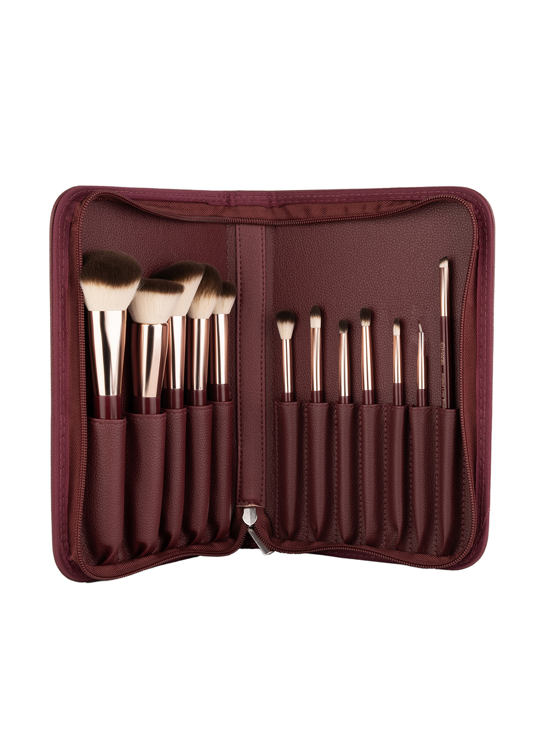 MARS Professional 12-Pcs Makeup Brush Set with Leather Case