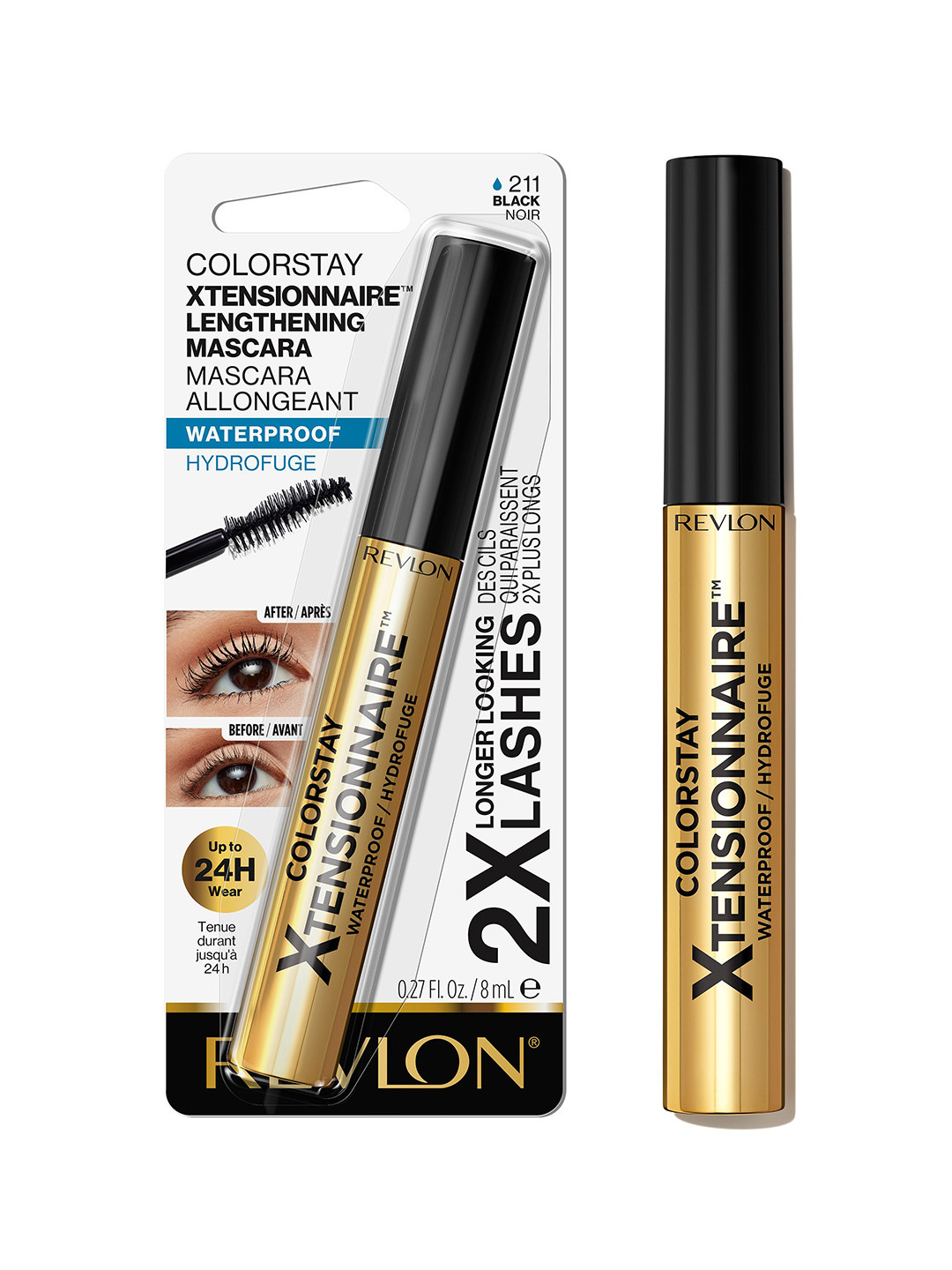 Revlon ColorStay Xtensionnaire Waterproof Hydrofuge Mascara 8ml - Black Noir 211