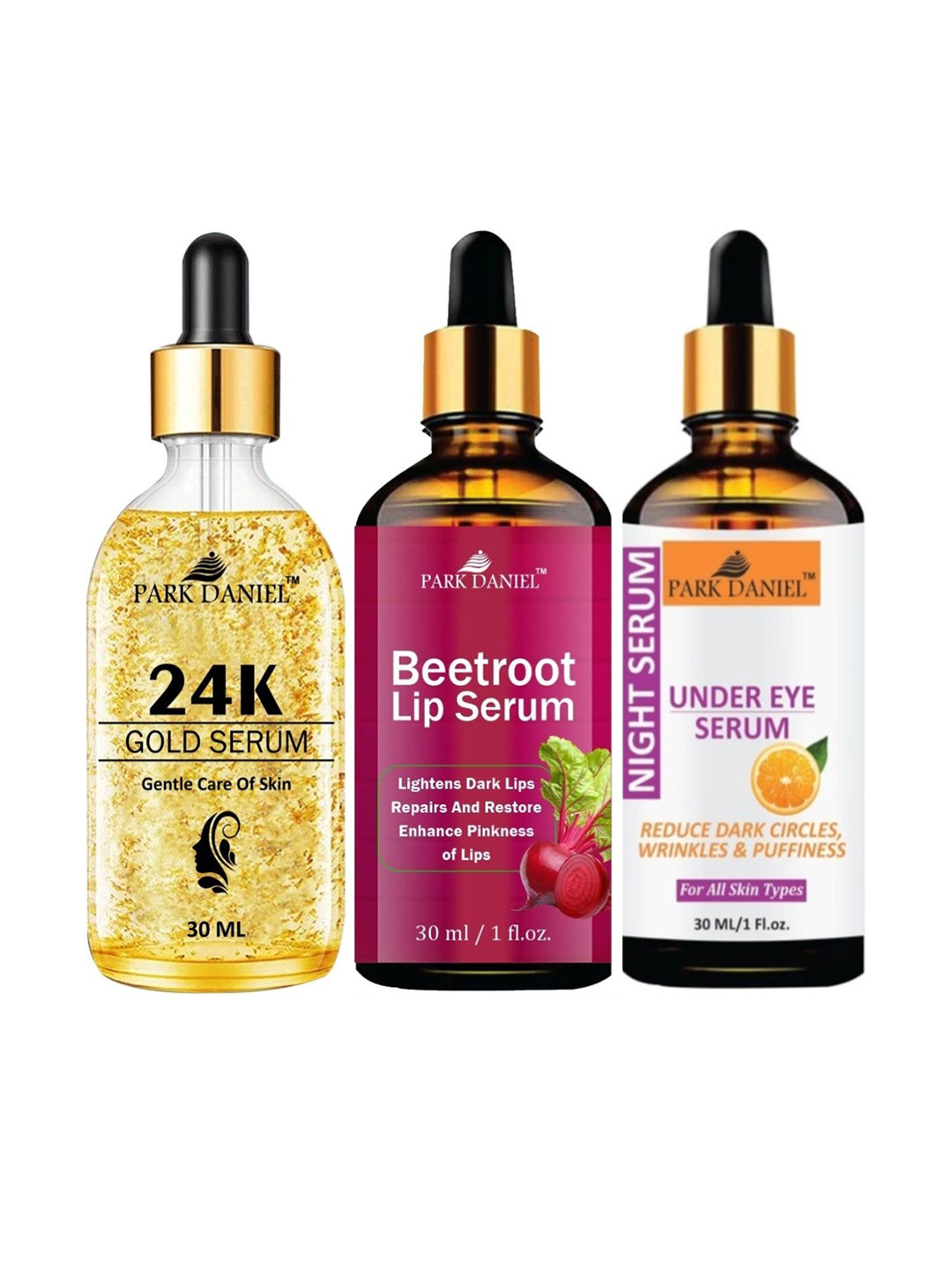 Park Daniel Set Of 3 Serum For Face & Lips Combo- 30ml Each