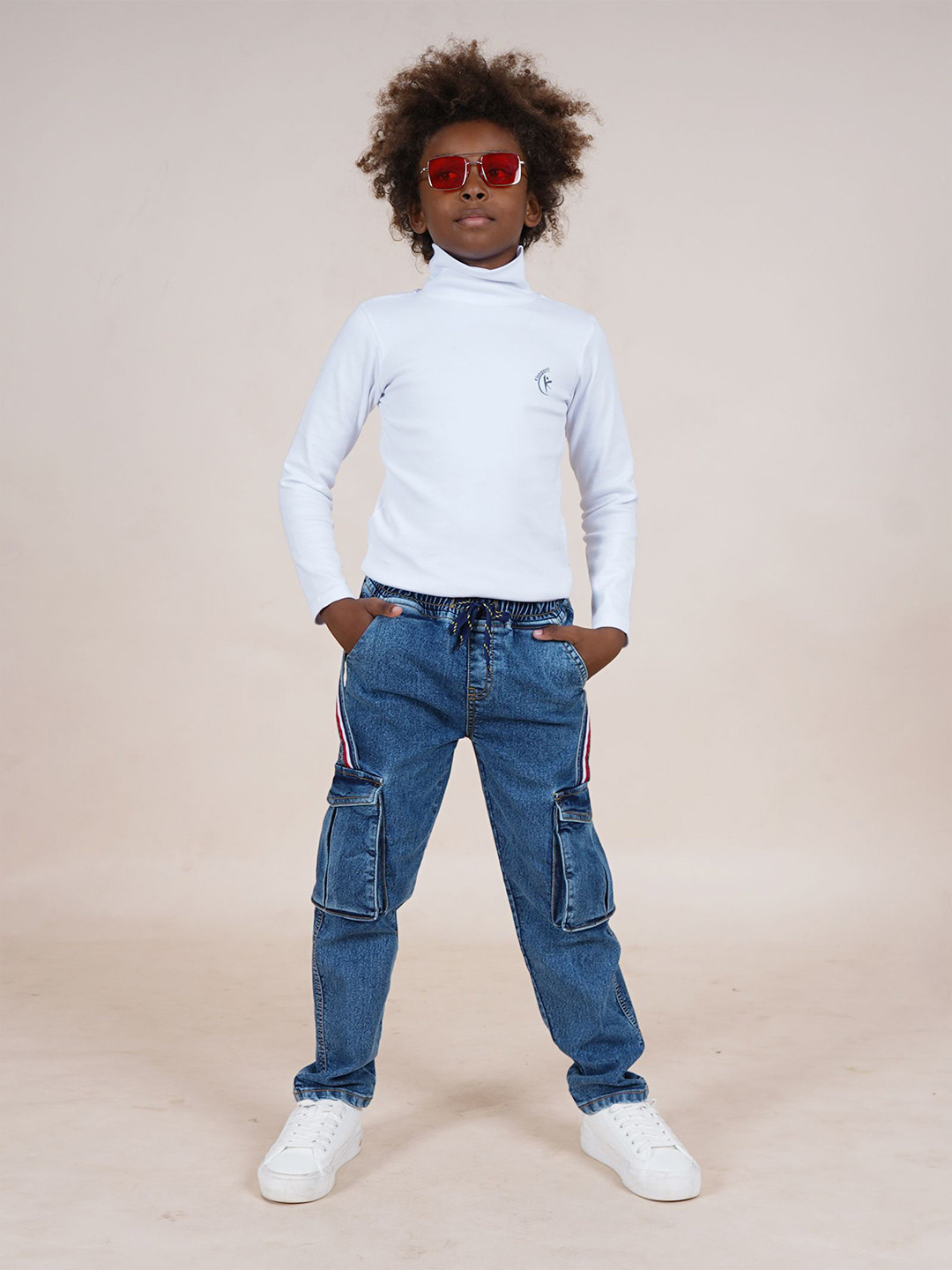 KiddoPanti Boys Turtle Neck T-shirt with Trouser