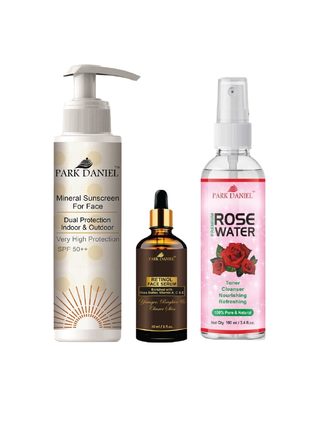 Park Daniel Set of Sunscreen 100ml + Rose Water 100ml + Face Serum 30ml