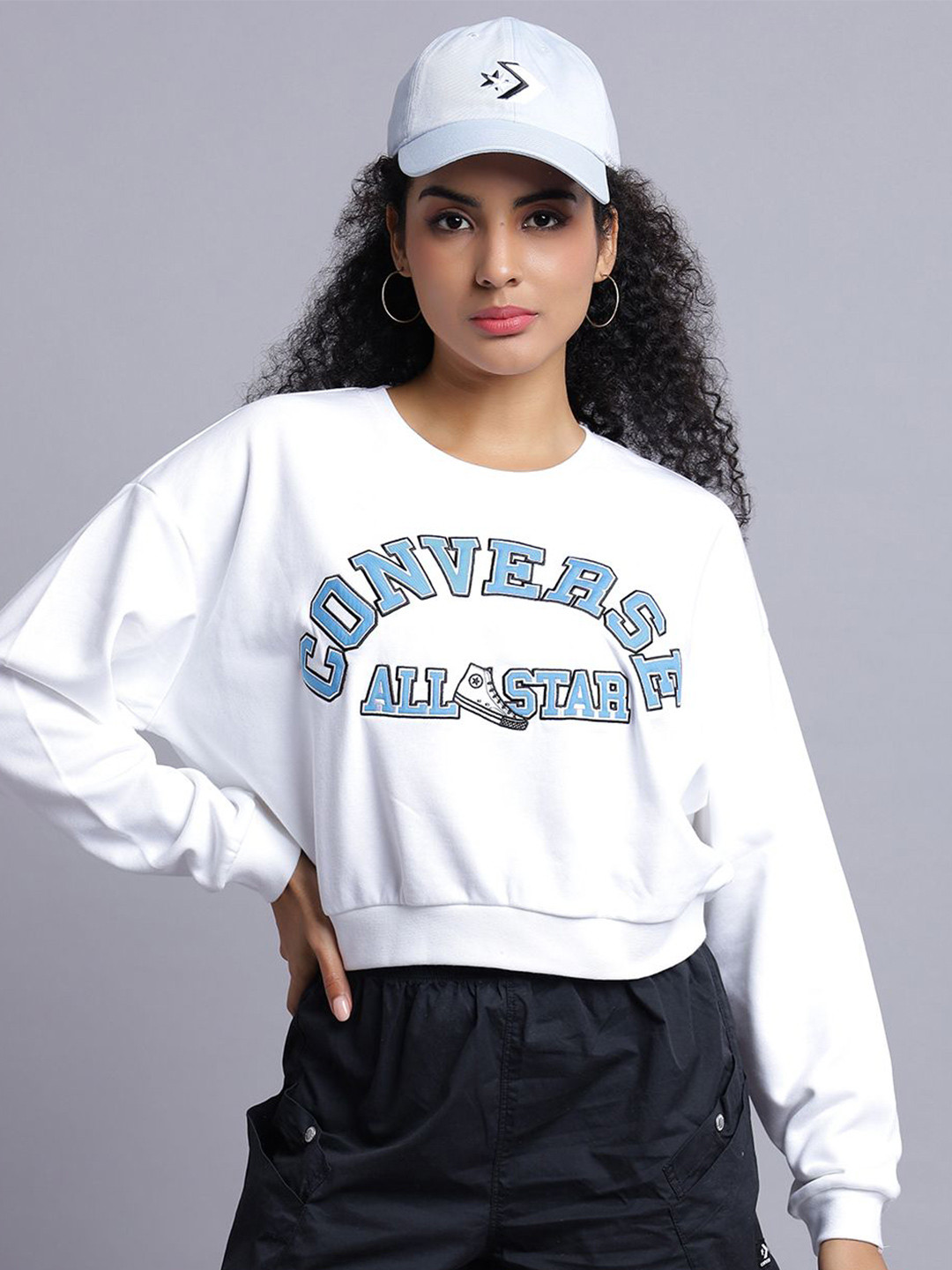 Converse Women Heritage Cropped Crewneck Sweatshirt