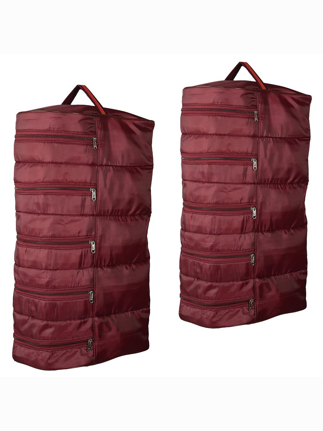 Kuber Industries Maroon 2 Pieces Water Resistant Foldable Shoes Hanging Organisers