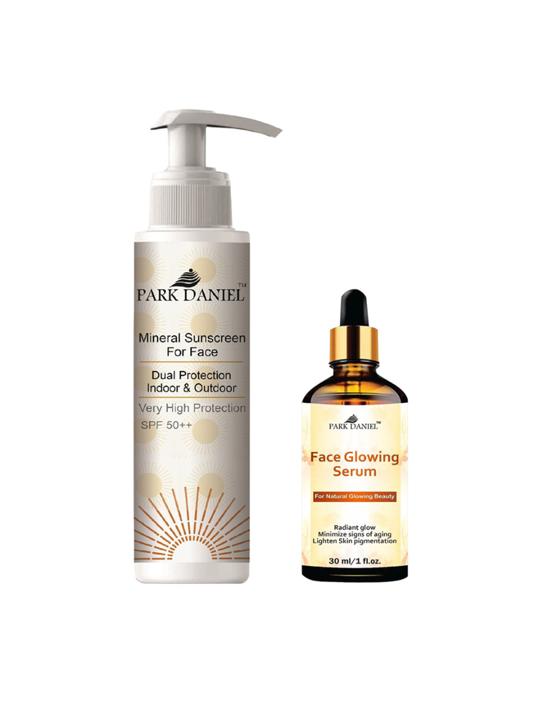Park Daniel Set Of 2 Mineral Sunscreen For Face -100 ml & Face Glowing Serum - 30 ml