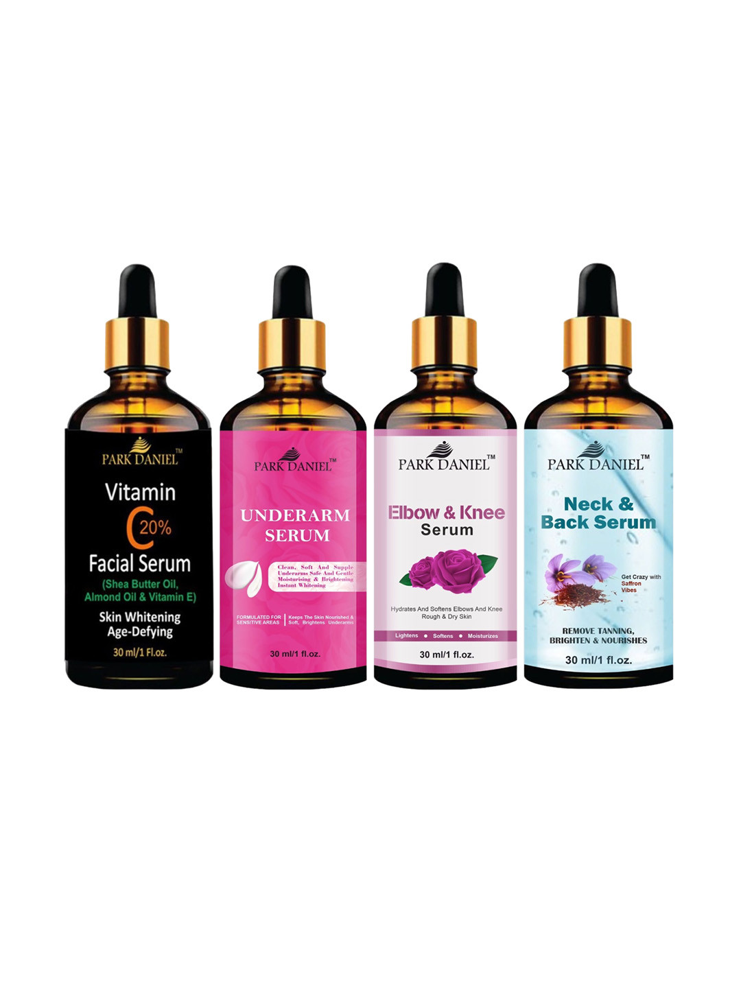 Park Daniel Set of 4 Serum 30 ml each - Vitamin C + Underarm + Elbow & Knee + Neck & Back