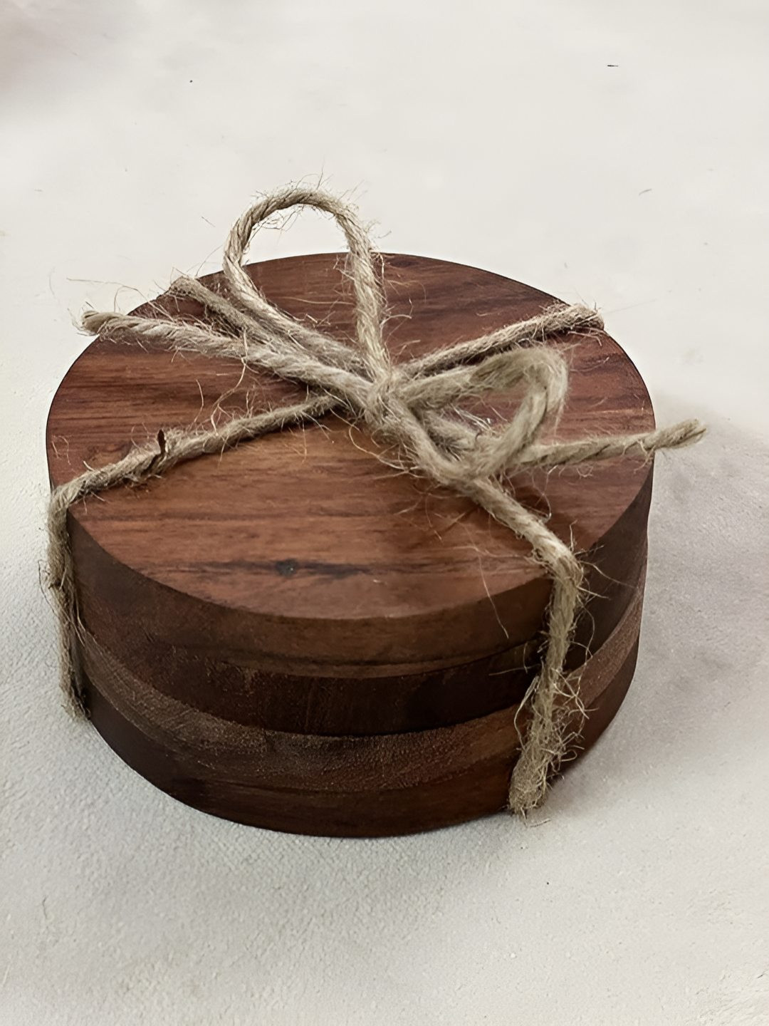 Wood Chop Beige 4 Pieces Wooden Coasters