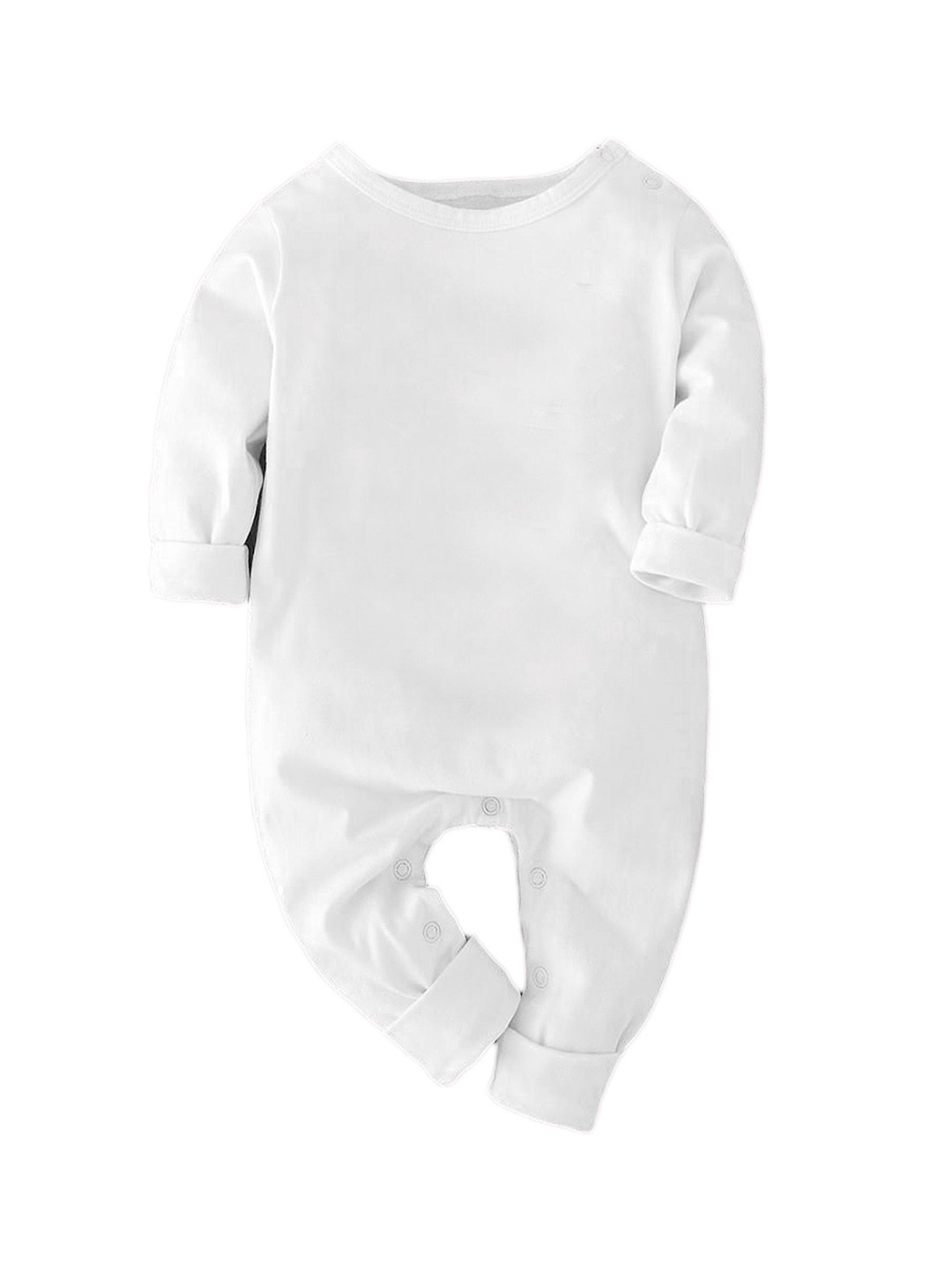 Zeezeezoo Kids White Pure Cotton Long Sleeve Romper
