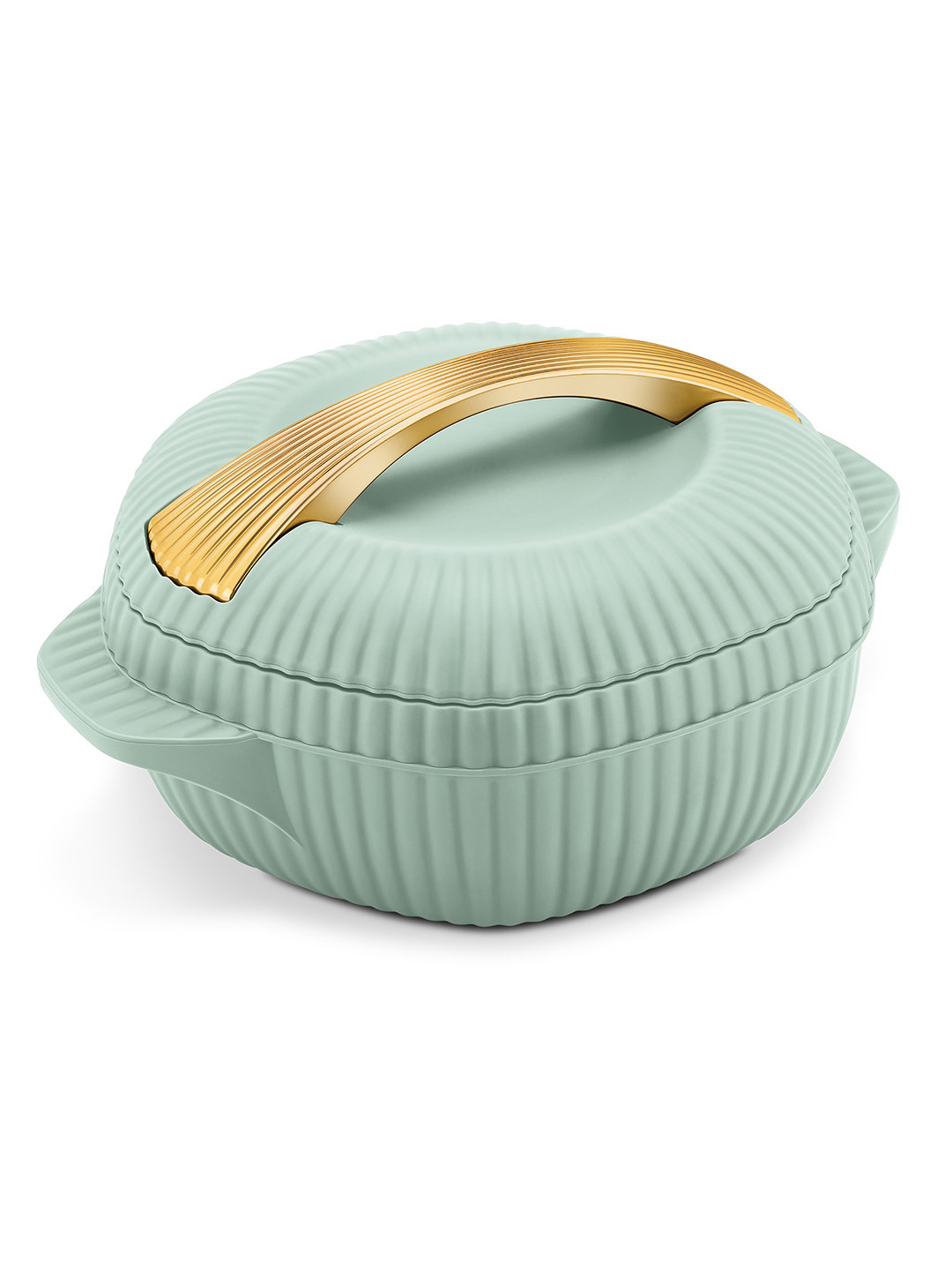 Milton Oyster 1500 PU Green & Gold Toned  Textured Stainless Steel Casserole 1.2 L