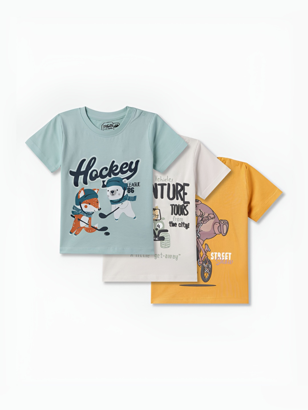 R&B Boys Typography 3 Printed Applique T-shirt