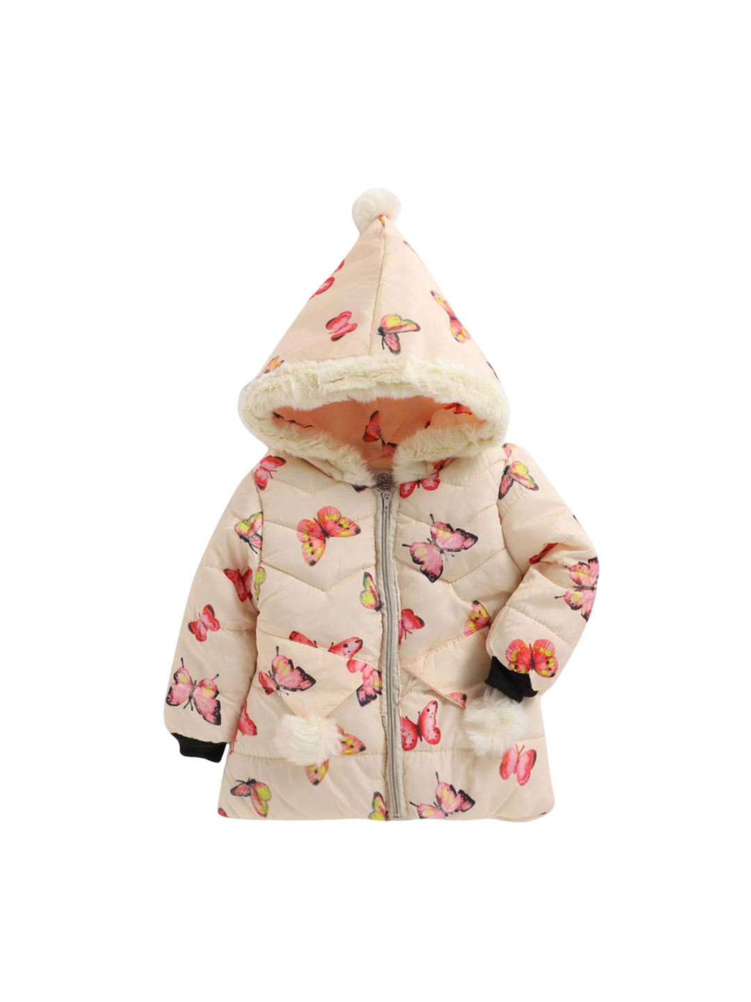 Bold N Elegant Girls Hooded Graphic Printed Casual Parka Jacket