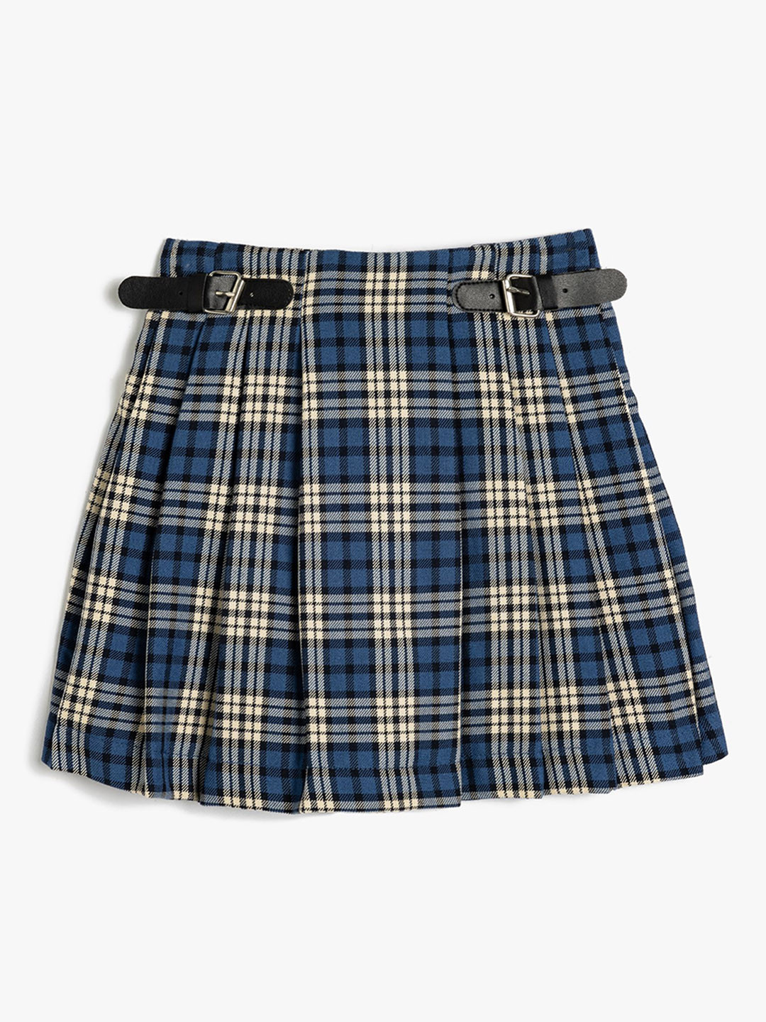 Koton Girls Checked Pleated Skort Mini Skirt