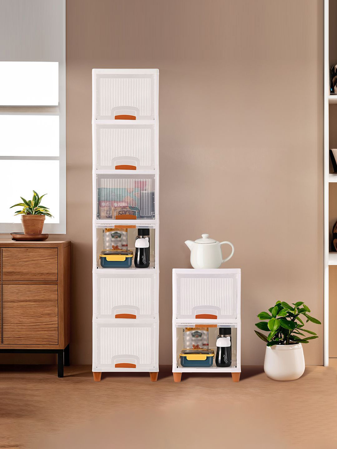 Kuber Industries Transparent 8 Units Reusable Drawer Organisers