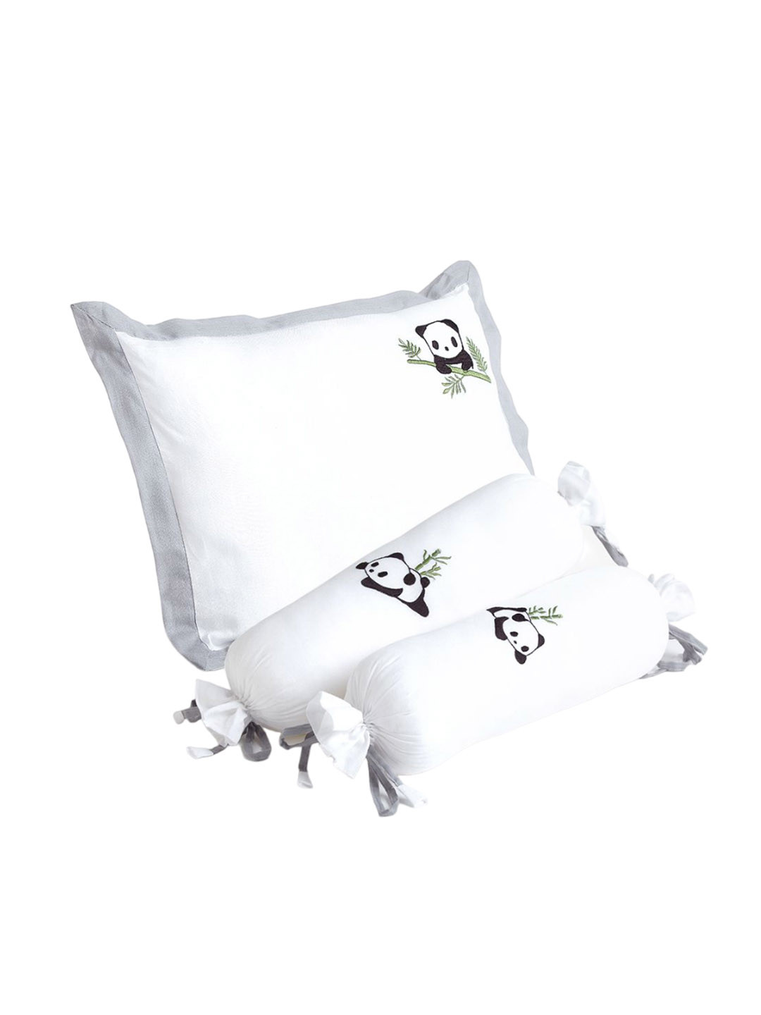 The White Cradle 2-Pcs White Bolster & Baby Pillow Set