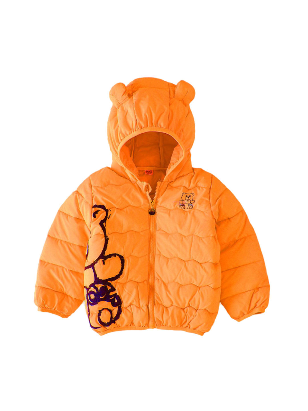 Bold N Elegant Unisex Kids Hooded Graphic Printed Casual Puffer Jacket