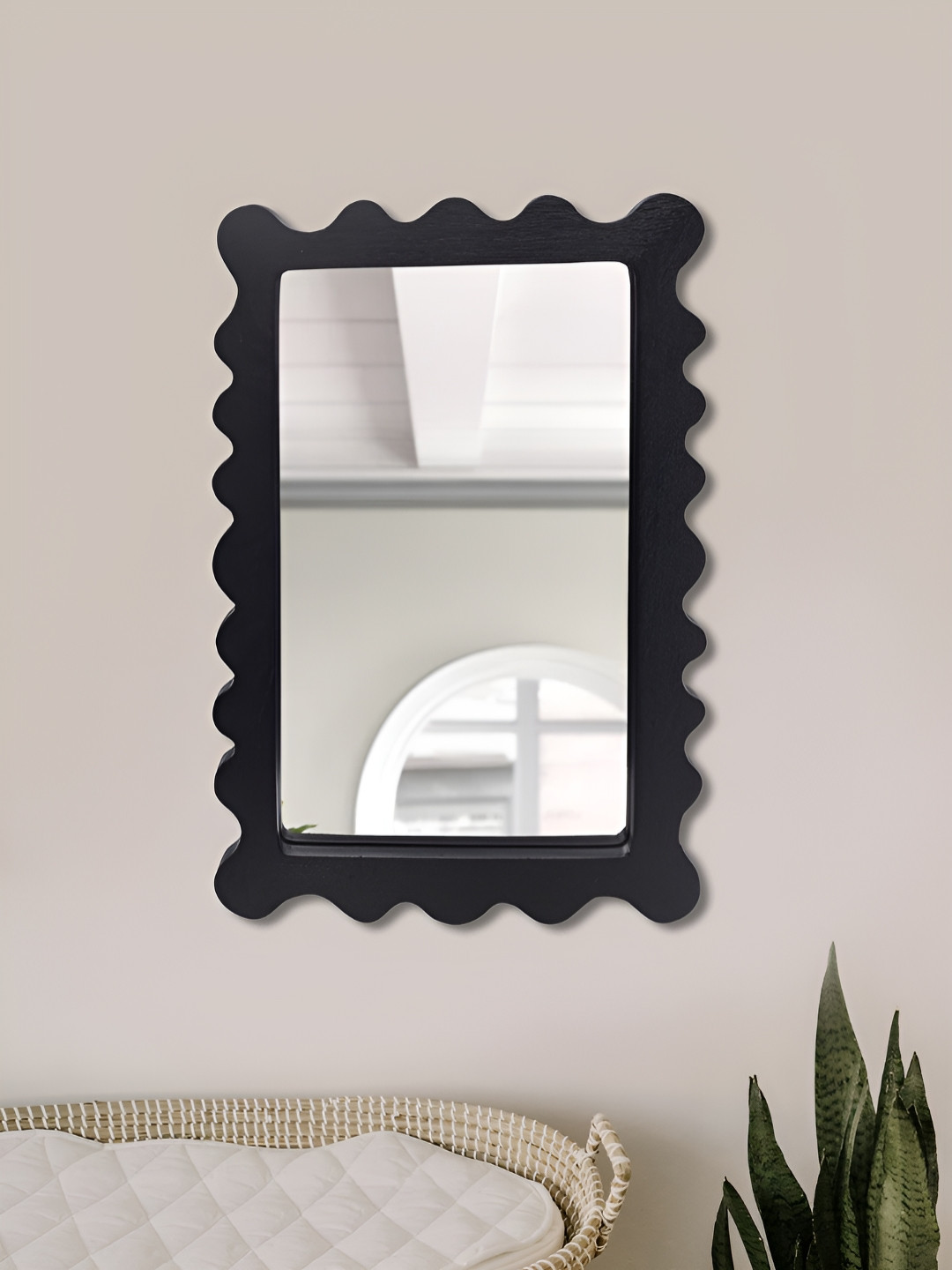 Metalsmith Black Rectangle Shaped Wall Hanging Mirror