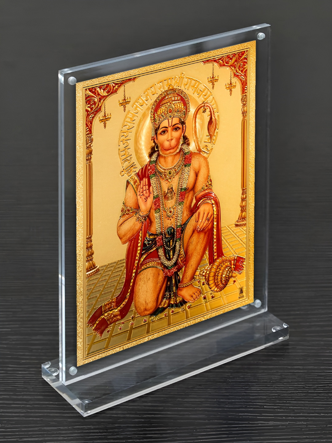 Hawai Gold Plated Lord Hanuman Bajrang bali Acrylic Wall Photo Frame