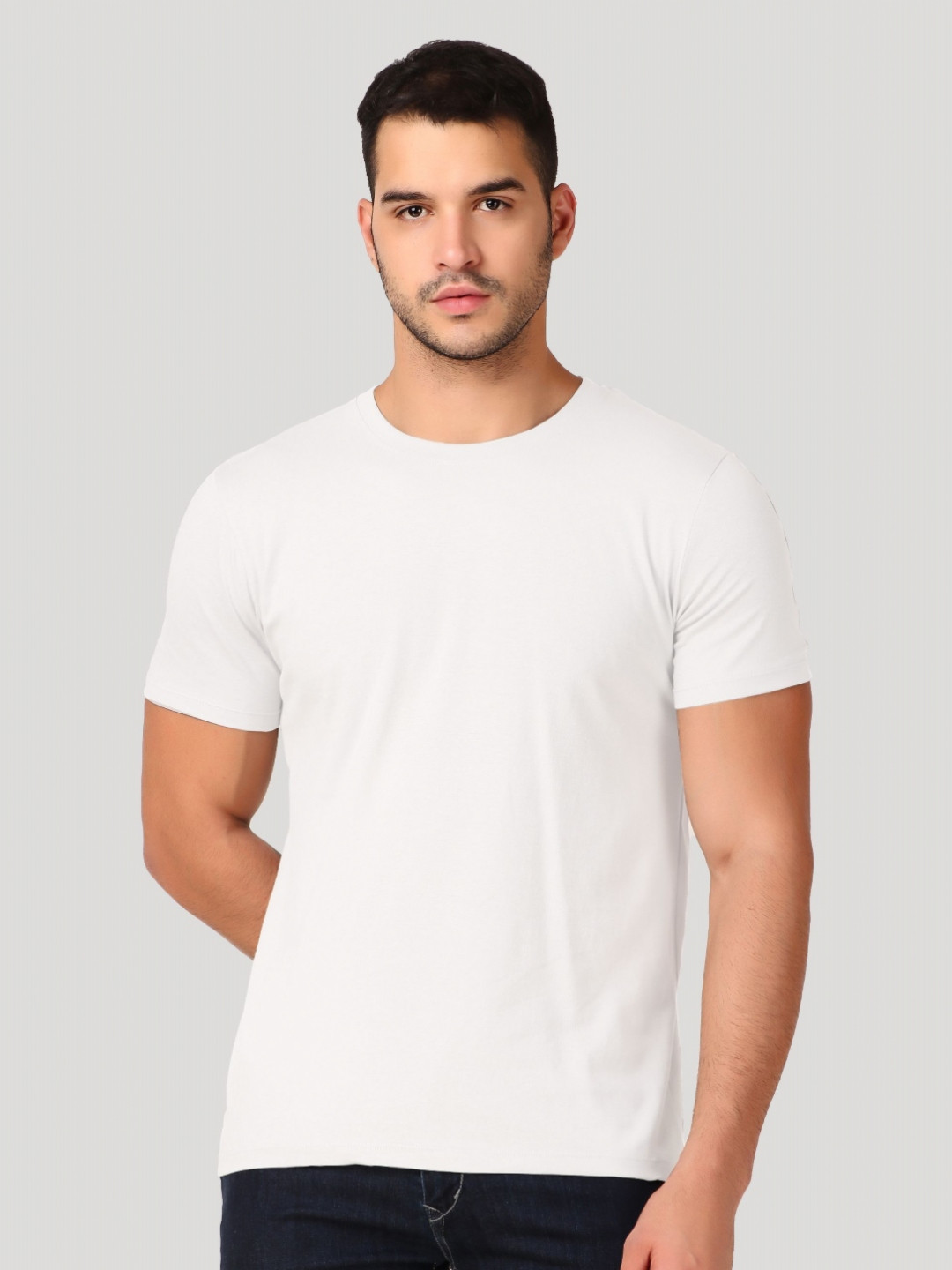 inner element Men Moisture Wicking Solid Round Neck Cotton T-shirt