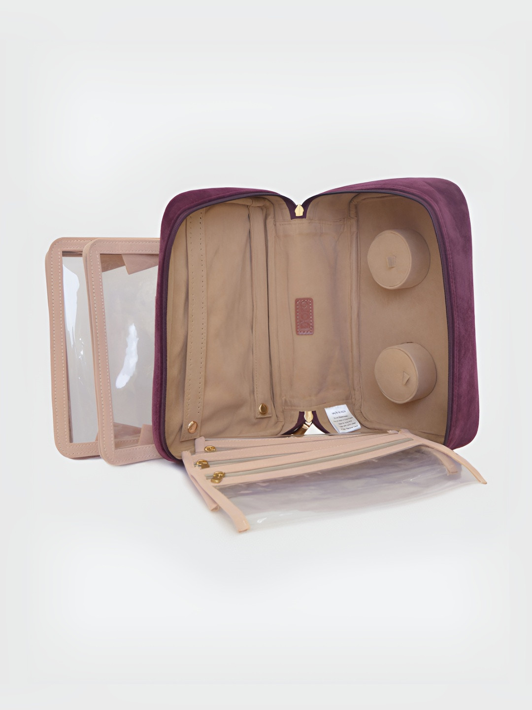 D'oro Maroon & Beige Self Design Jewellery Organiser