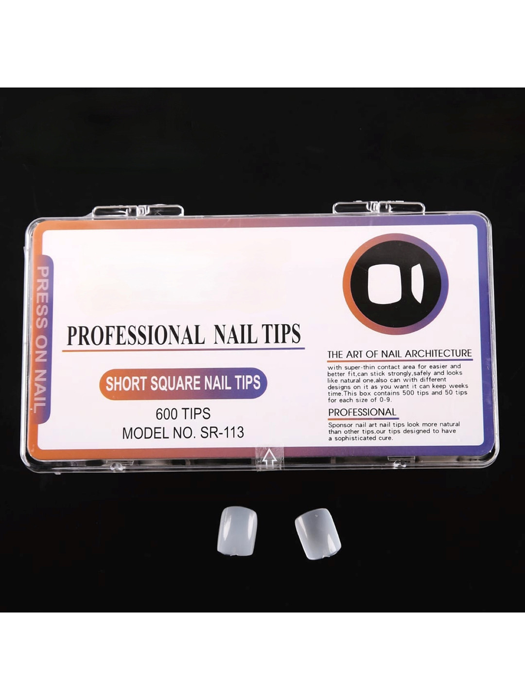 RANORE 600 Pcs Acrylic Press-On Short Square Nail Extension Tips  - White