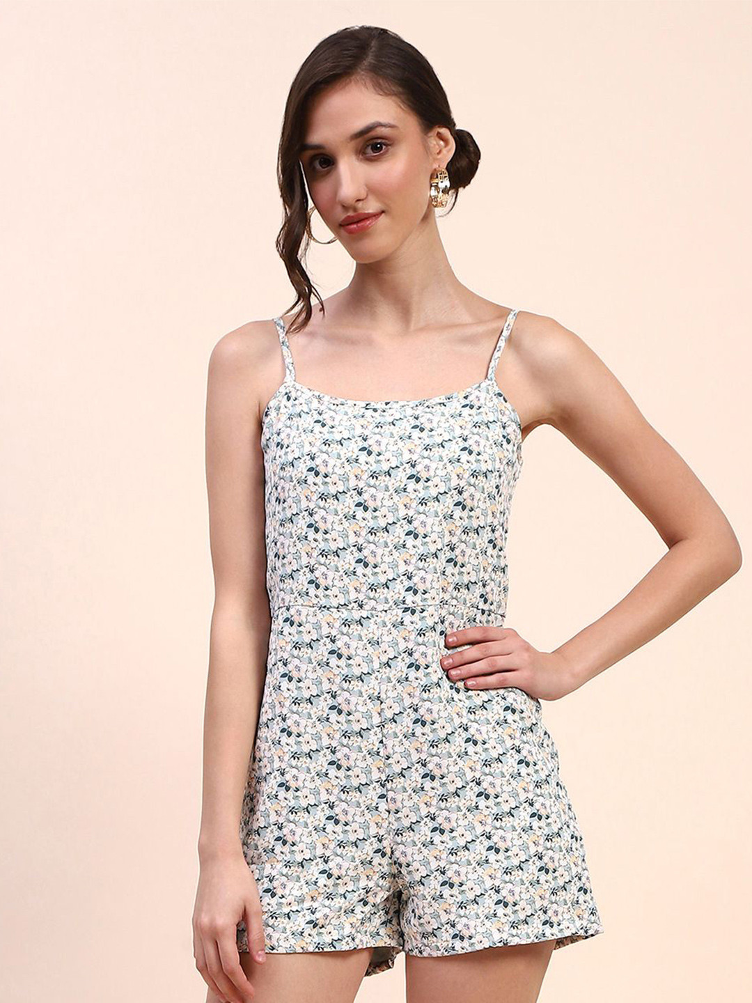 CAMLA Women's Shoulder Straps Printed Jumpsuit