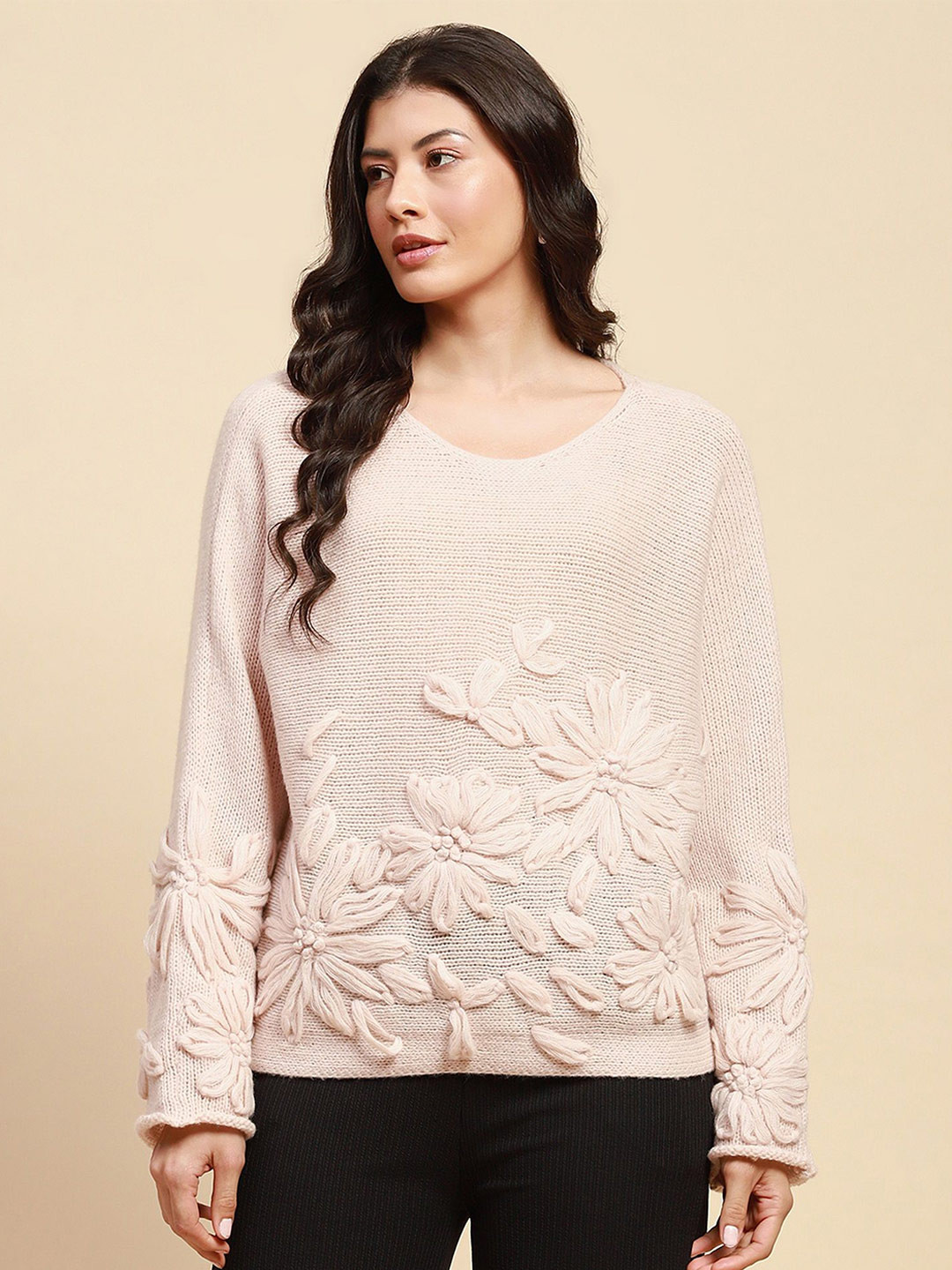 Global Republic Women Embroidered Pullover Sweaters