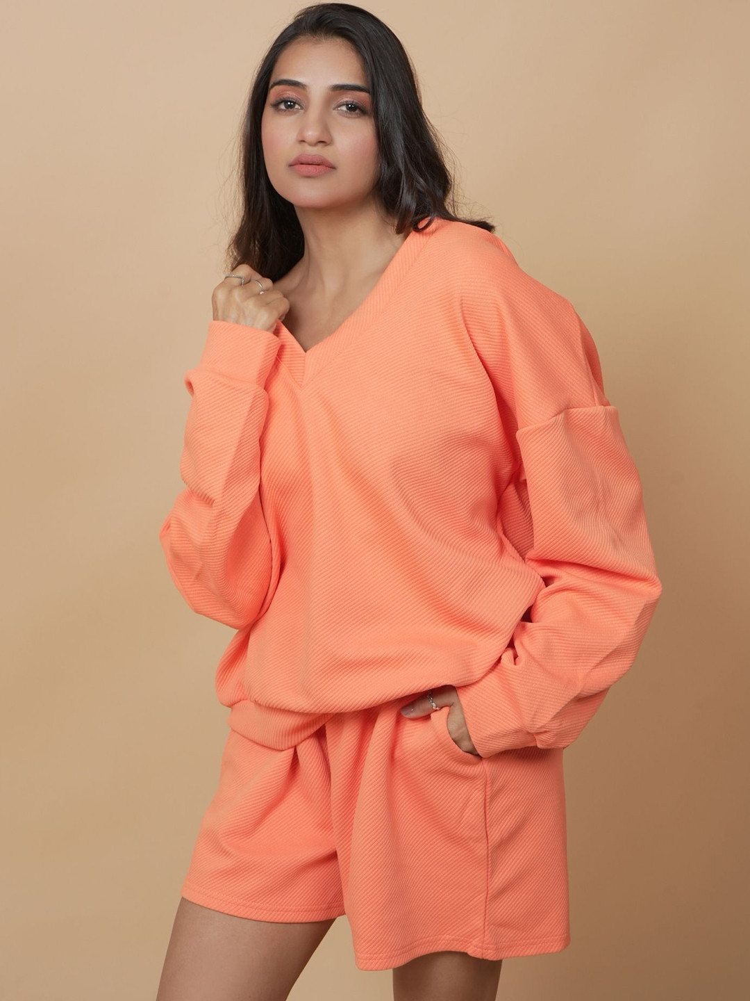 ANSEE by Addery Hooded Sweatshirt With Shorts