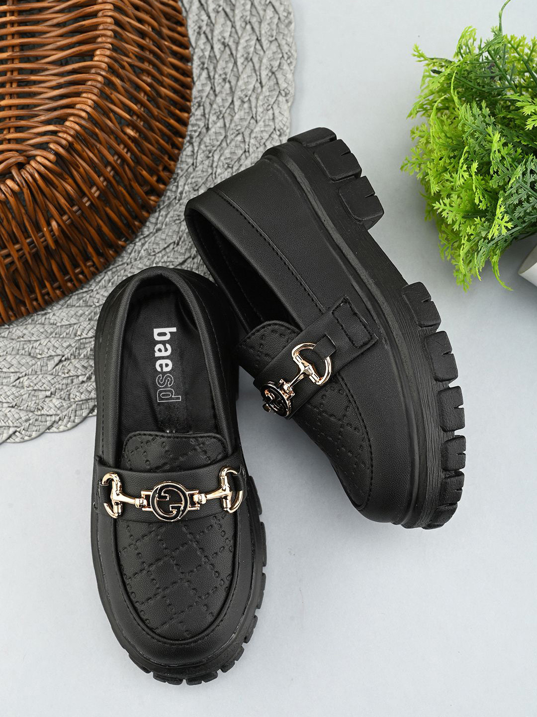 BAESD Unisex Kids Textured Loafers