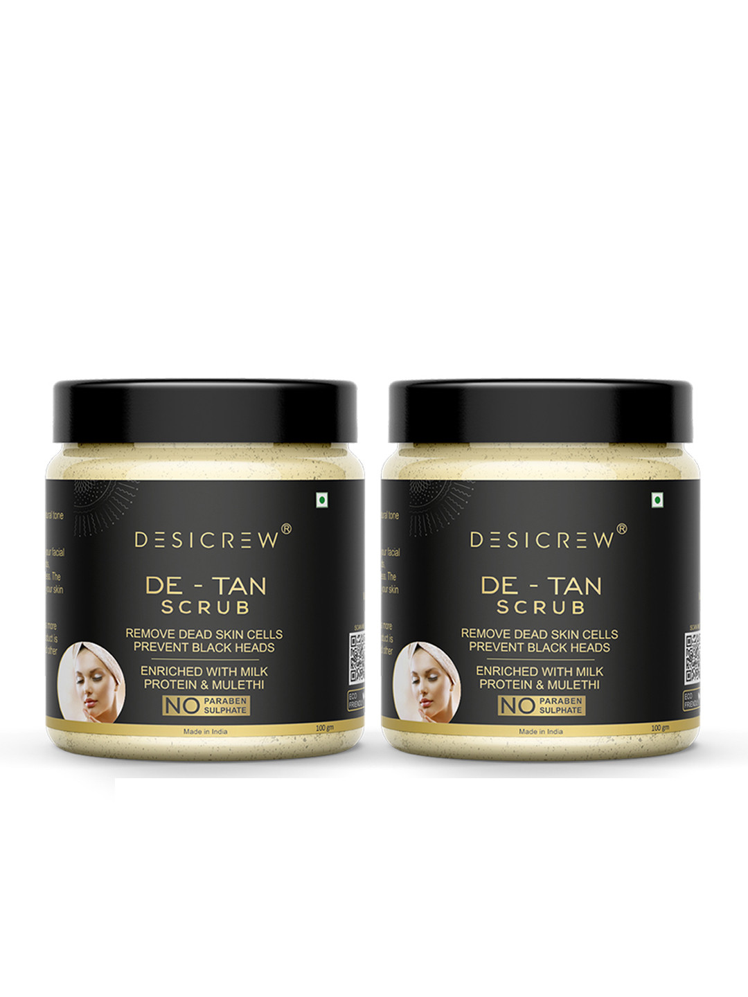Desi Crew Set Of 2 D-Tan Scrub To Remove Dead Skin Cells-100g each