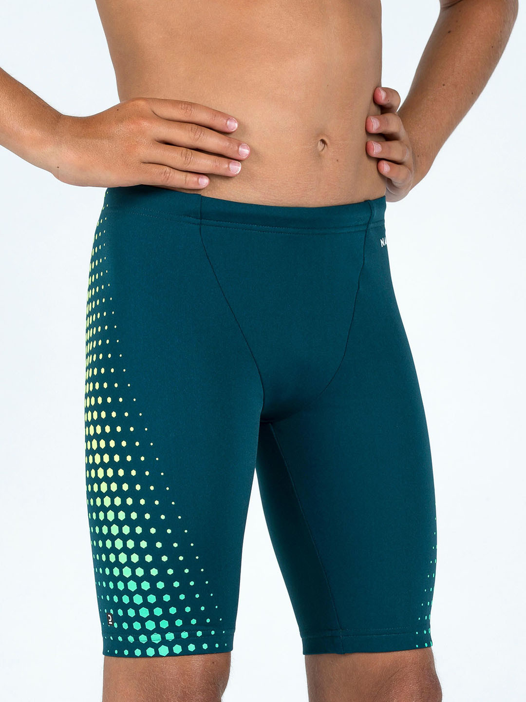 Decathlon NABAIJI Boys Green Quick-Dry Swimming Jammer