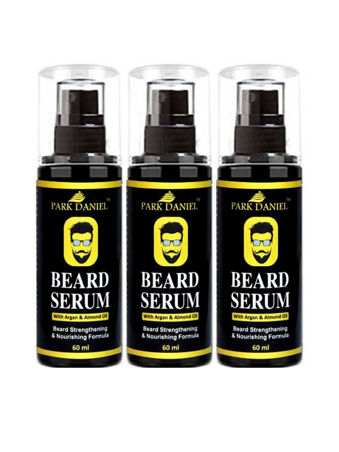 Park Daniel Set Of 3 Beard Growth Serum With Argan & Almond Oil -60 ml Each