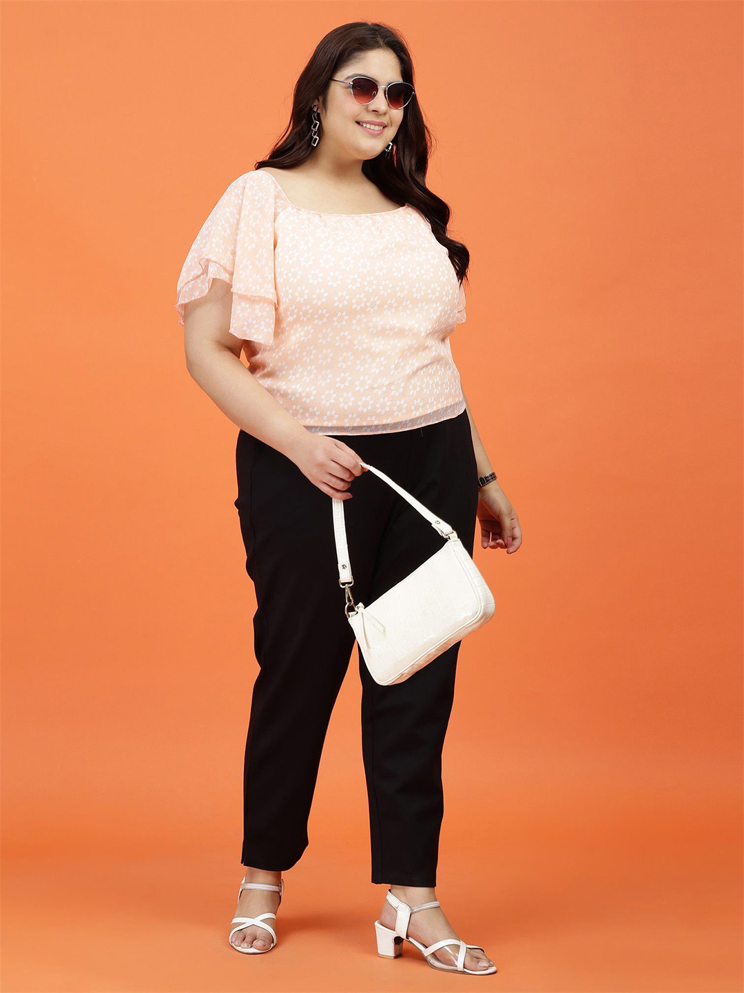 Toodle Plus Women Plus Size Square Neck Regular Top
