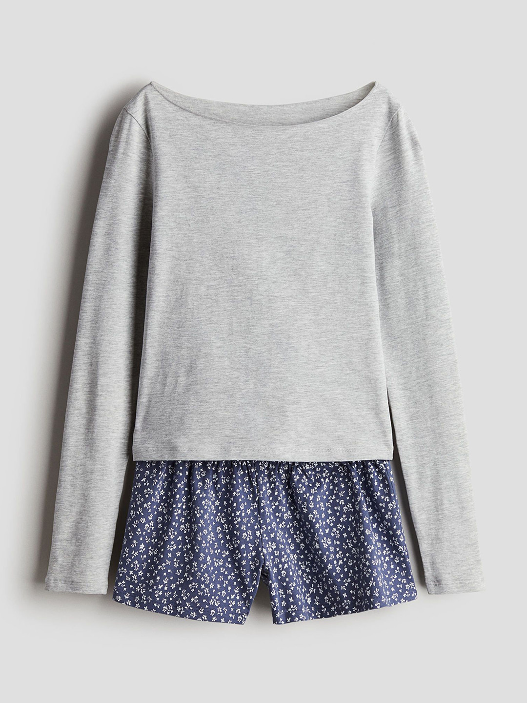 H&M Girls Printed Boat Neck Night Suit