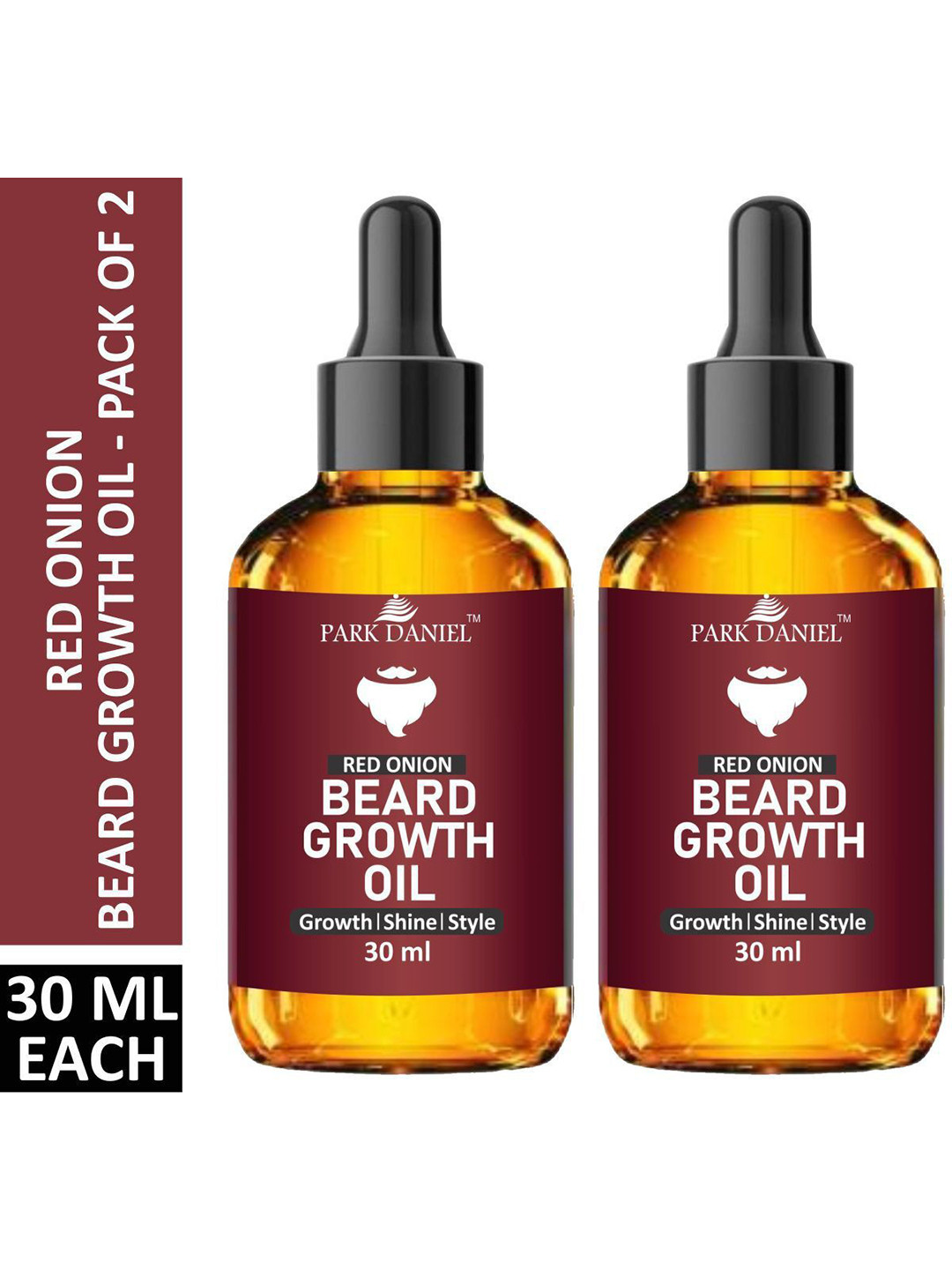 Park Daniel Set Of 2 Red Onion Extract Beard Growth Oil With Jojoba -30ml Each