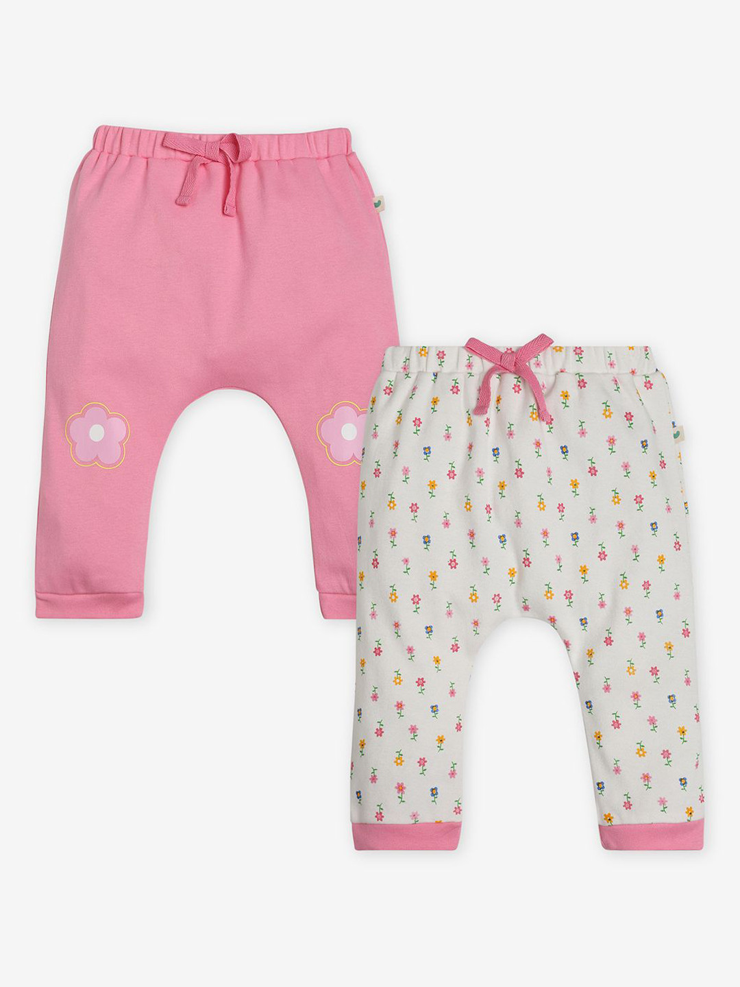 Ed-a-Mamma Baby Girls Pack Of 2 Graphic Cotton Joggers