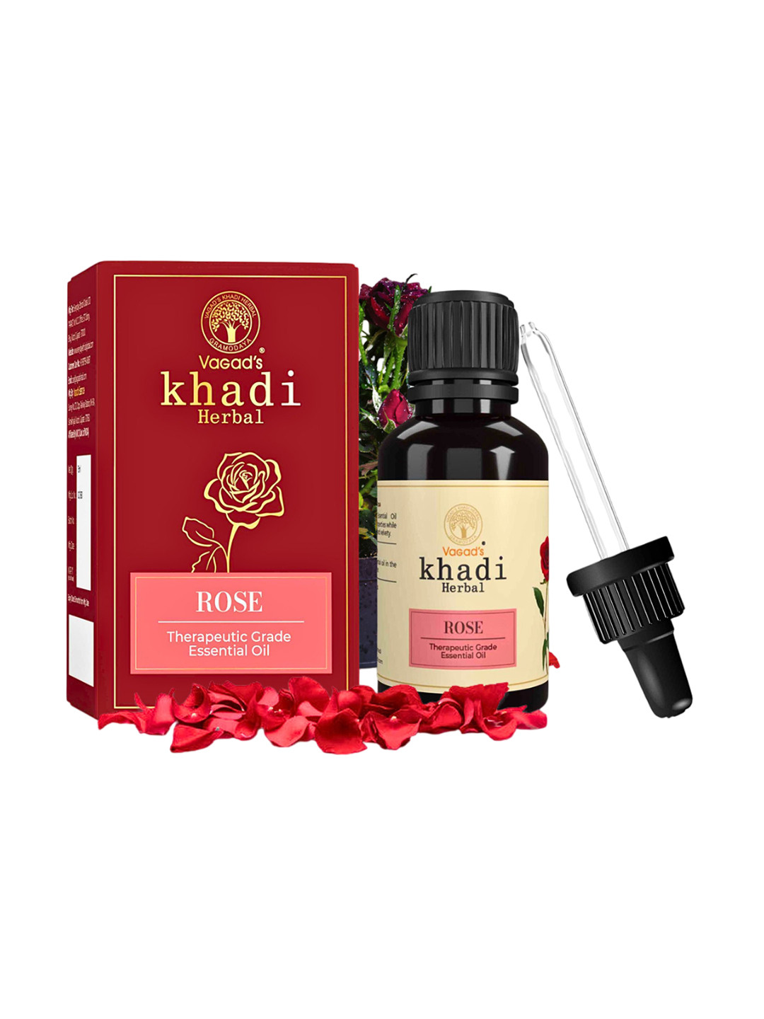 Vagads Khadi Pure Rose Essential Oil-15ml