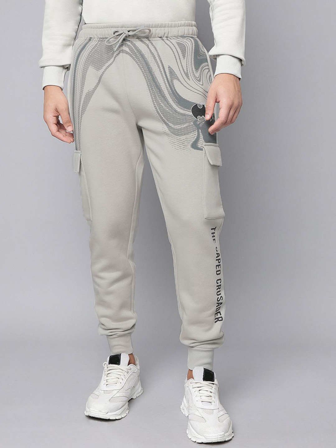 Free Authority Men Batman Printed Mid-Rise Joggers