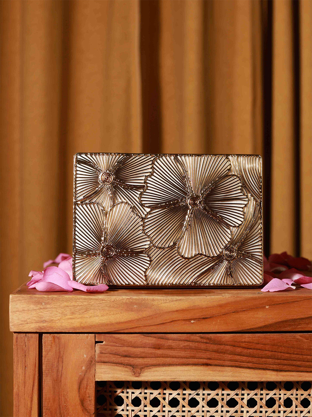 THE TAN CLAN Embellished Mother of Pearls Box Clutch