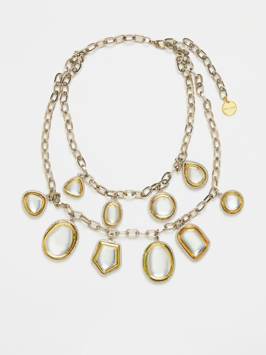 VALLIYAN BY NITYA Rhodium-Plated Stones Studded Necklace