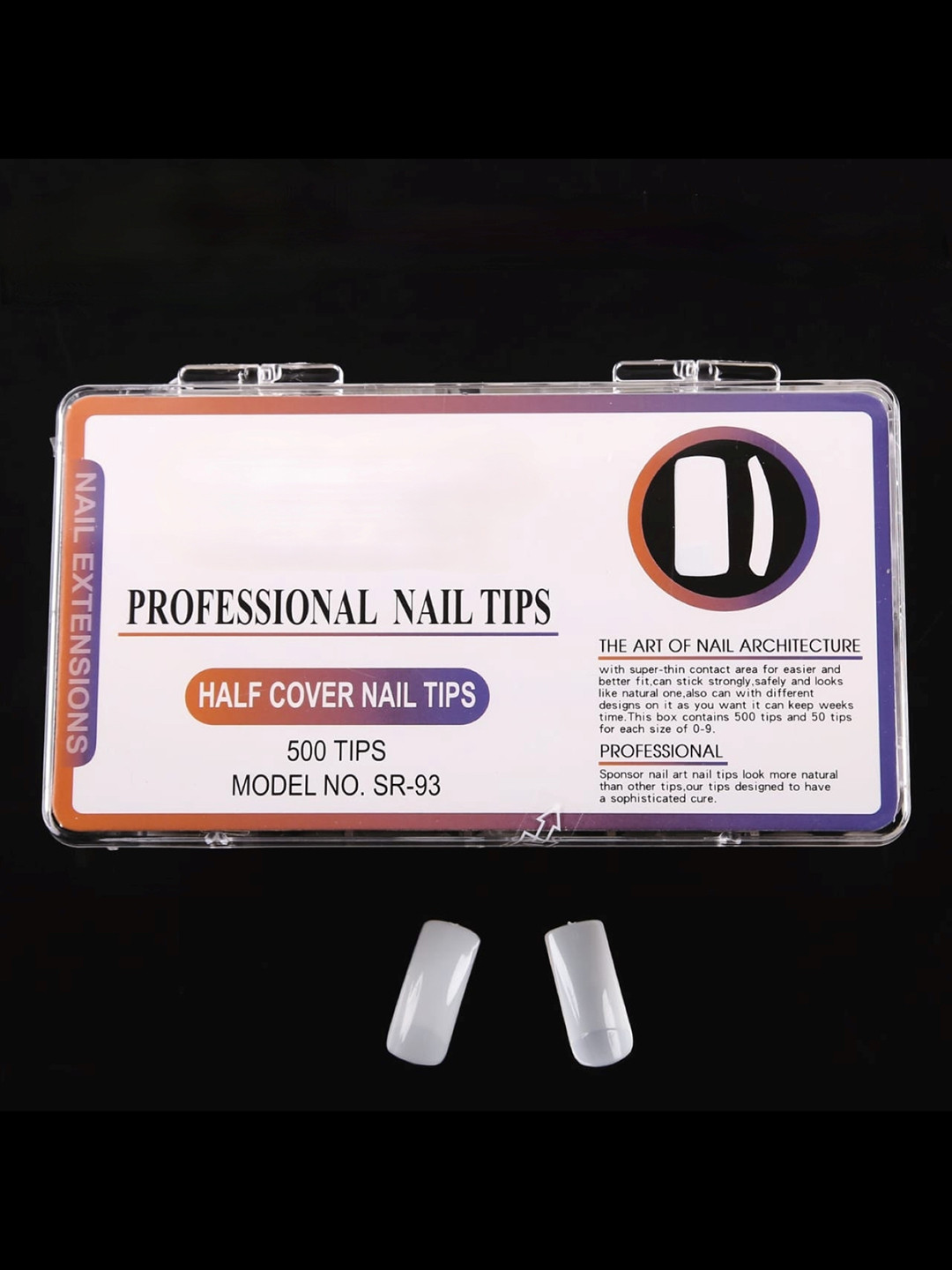 RANORE 500 Pcs Acrylic Press-On Half Cover Nail Extension Tips  - White