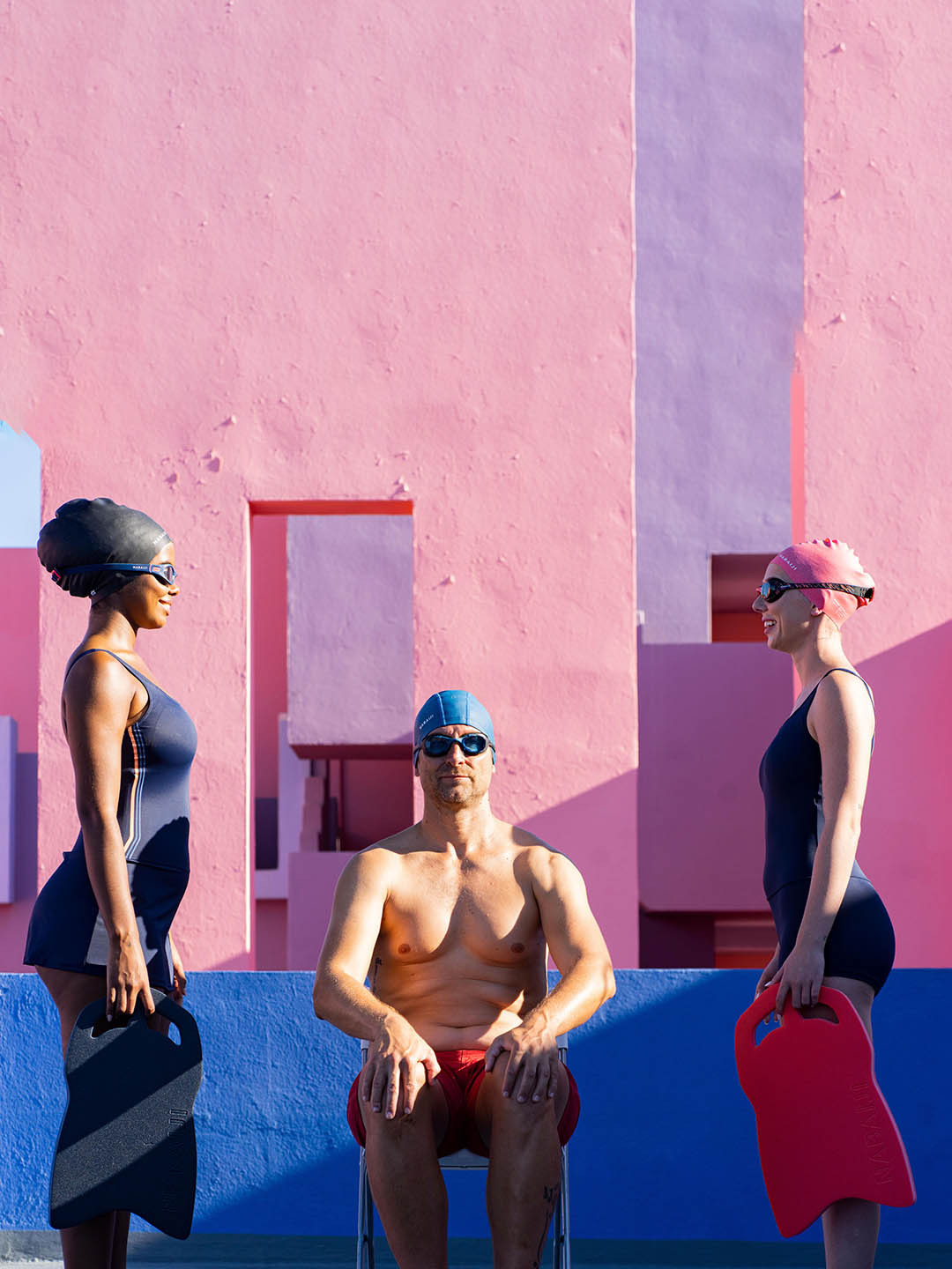 Decathlon NABAIJI - Women Pink Solid Long Hair Silicone Swimming Cap