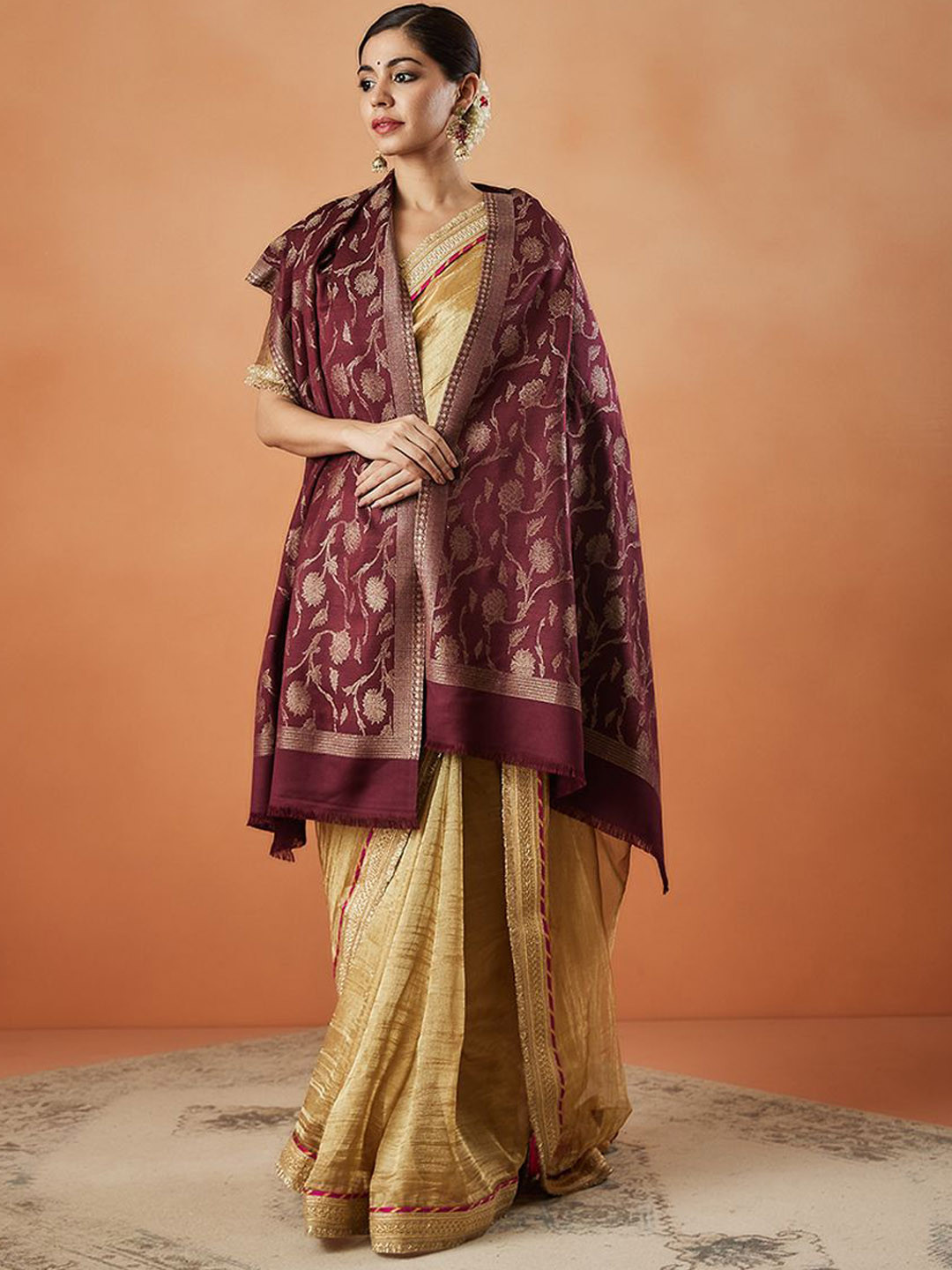 Pashmoda Chashm-E-Bahar Kaani Ethnic Motifs Woven Design Shawl