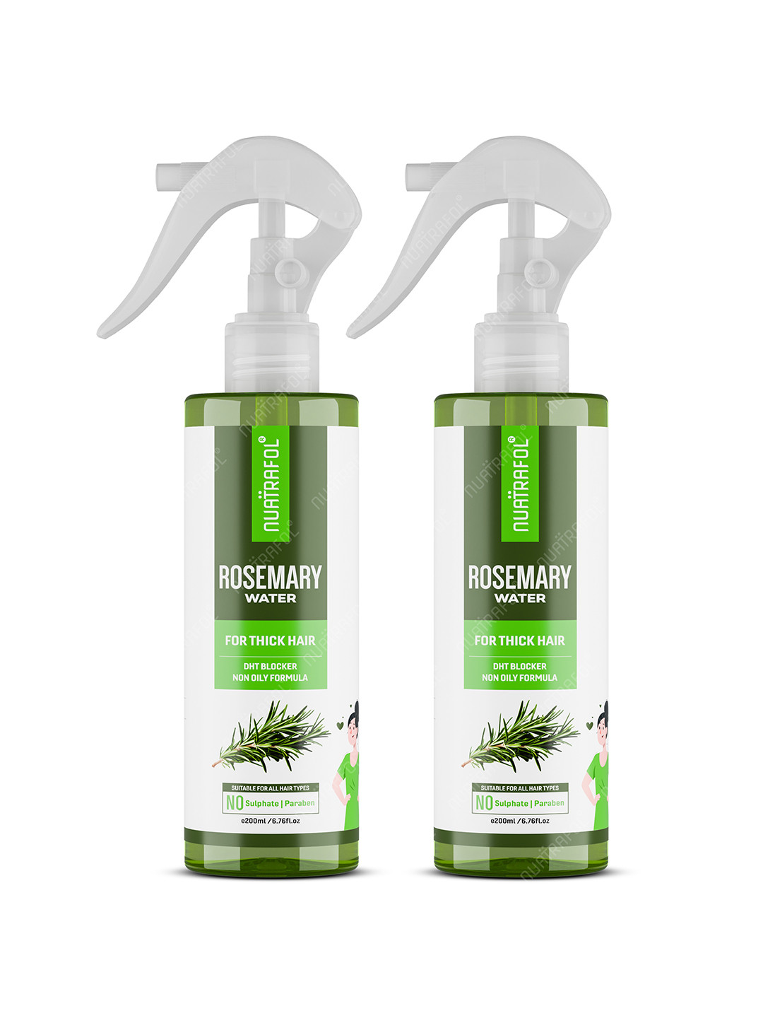 NUATRAFOL Set Of 2 Rosemary Water Spray For Hair Growth -200ml Each