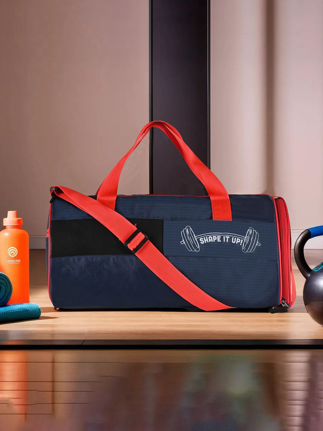 Kuber Industries Pack of 2 Medium Foldable Sports or Gym Duffel Bag